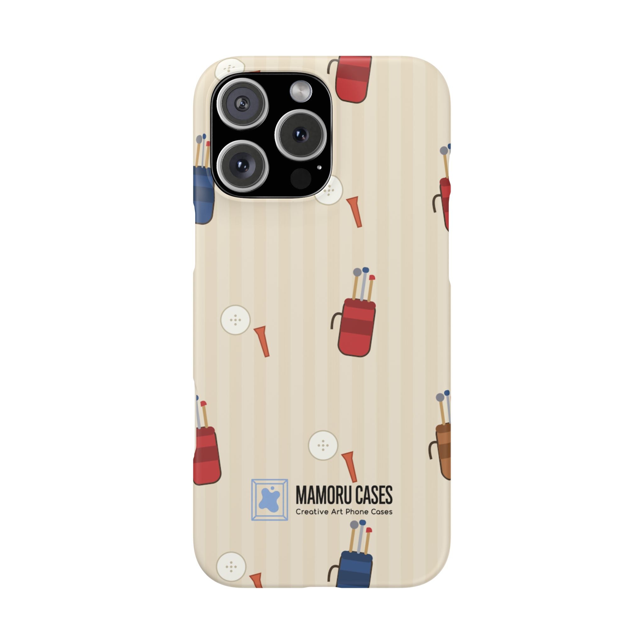 Golf Pattern Phone Case — Retro Golf Bag & Tee iPhone Case