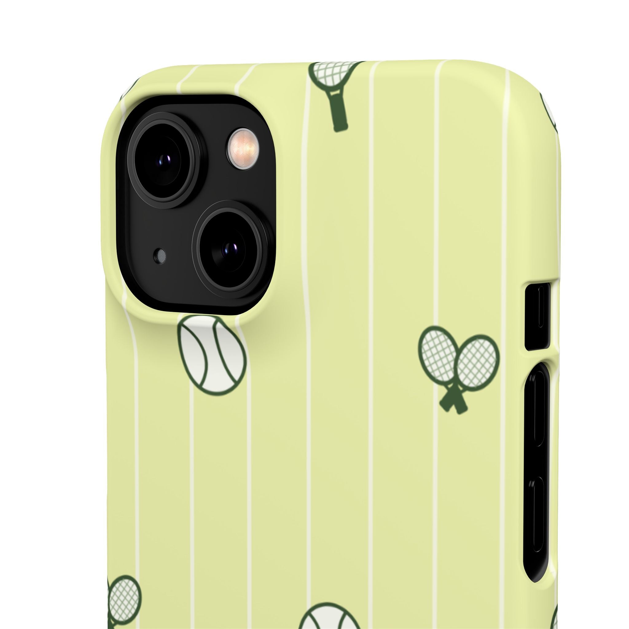 Tennis Pattern Phone Case — Yellow Racket & Ball Snap Case