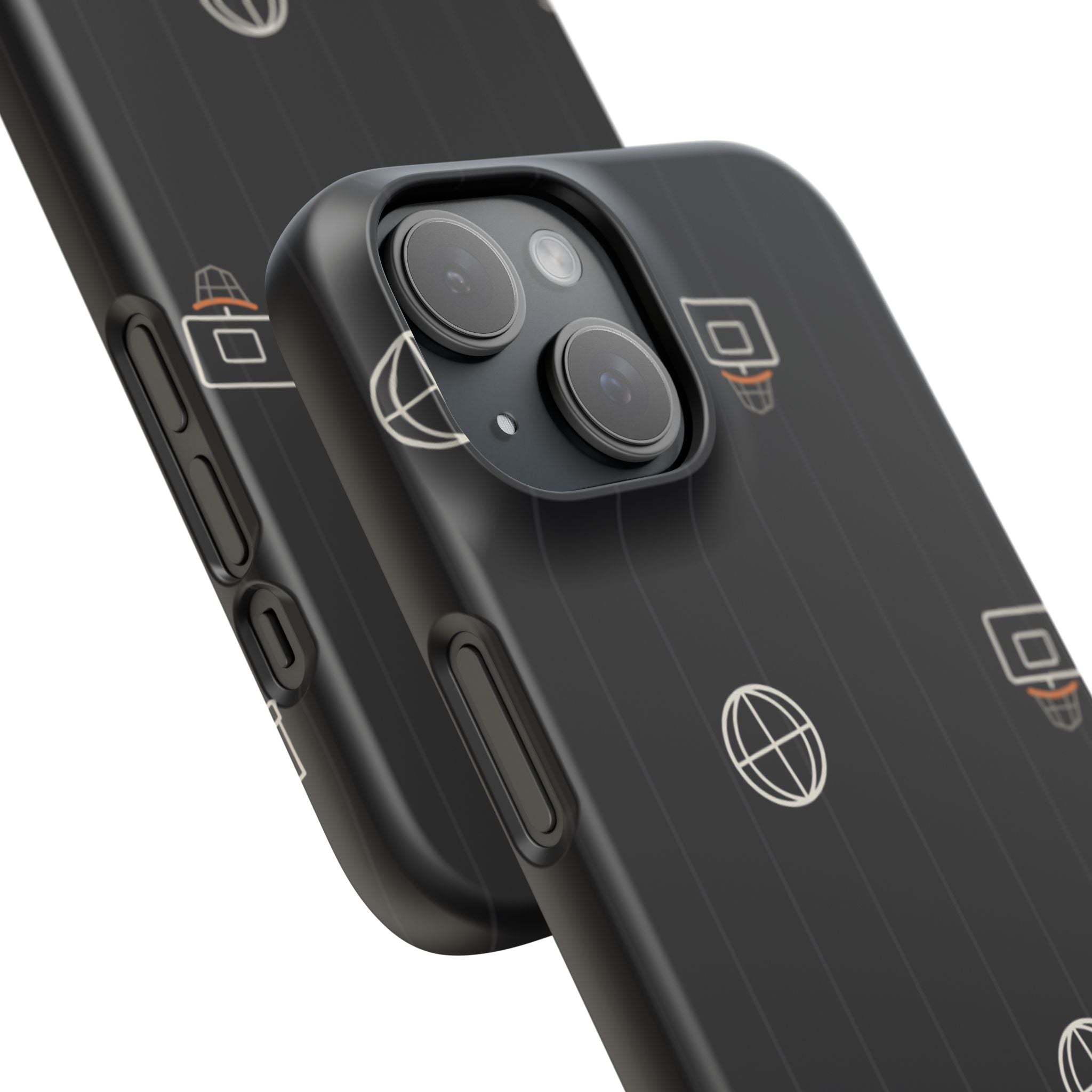 Snap Case — Black Minimalist Basketball & Street Icons Phone Case