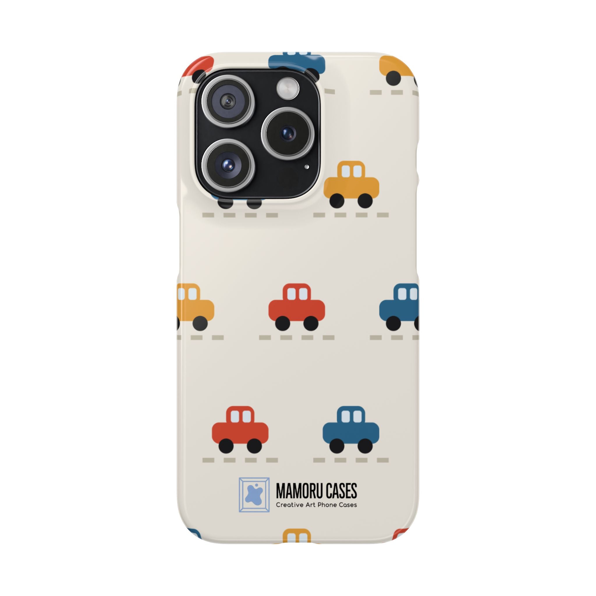 Cute Retro Toy Car Phone Case — Colorful Kids Pattern Snap Case