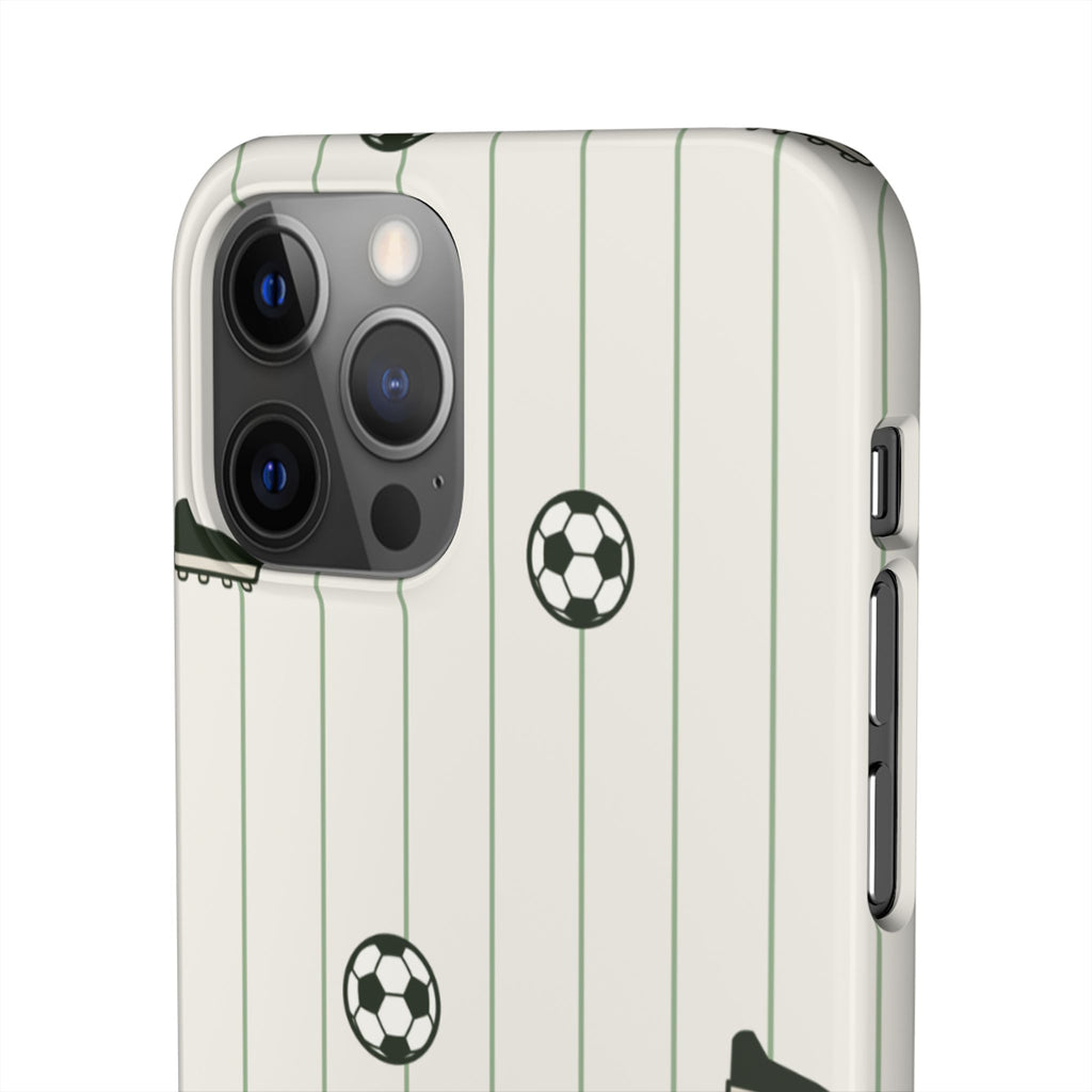 Soccer Pattern Snap Phone Case - Athletic Ball & Cleat Design