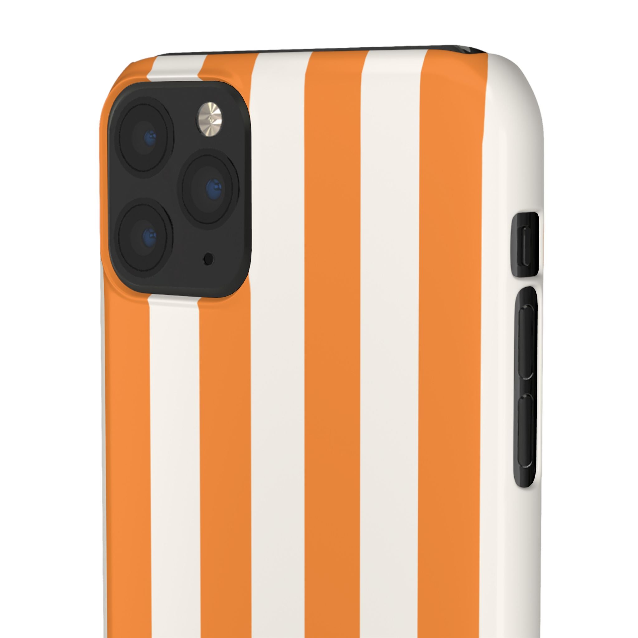 Striped Orange Snap Phone Case — Bold Retro Vertical Stripes iPhone Cover