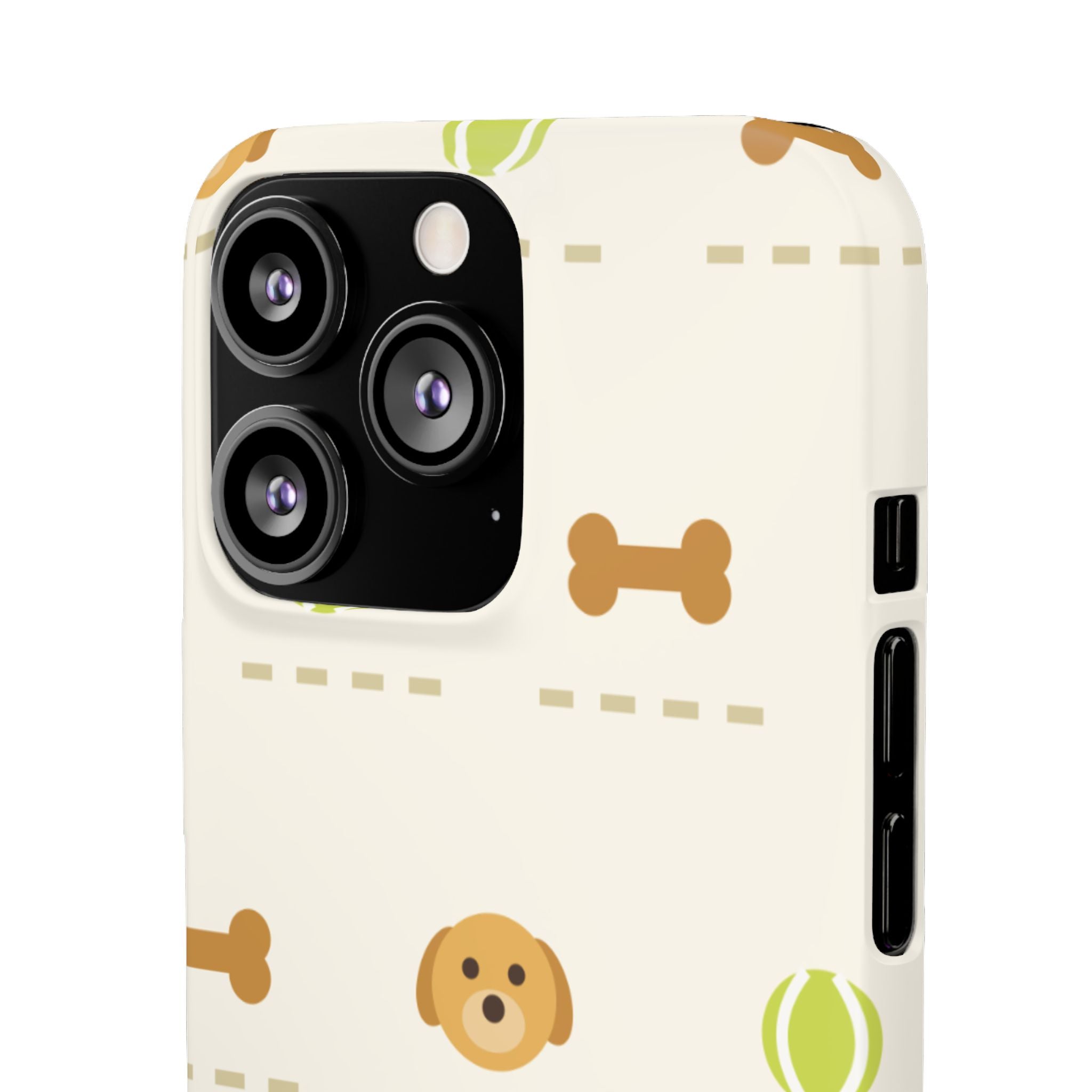 Cute Puppy Pattern Phone Case — Dog, Bone & Tennis Ball Snap Case