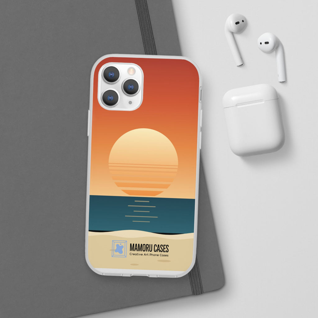 Sunset Horizon Phone Case — Minimal Beach Sunset Graphic for iPhone & Samsung