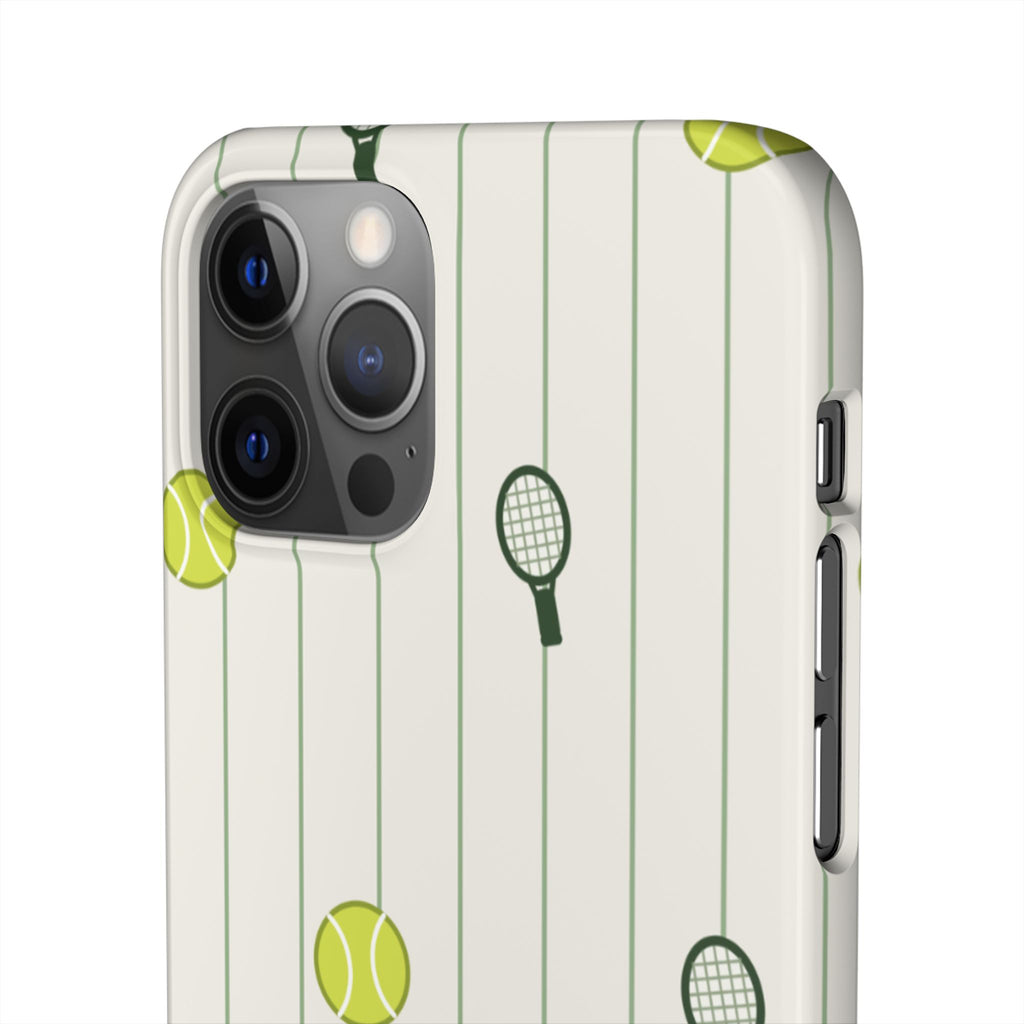 Tennis Pattern Phone Case — Rackets & Tennis Balls Protective Snap Case