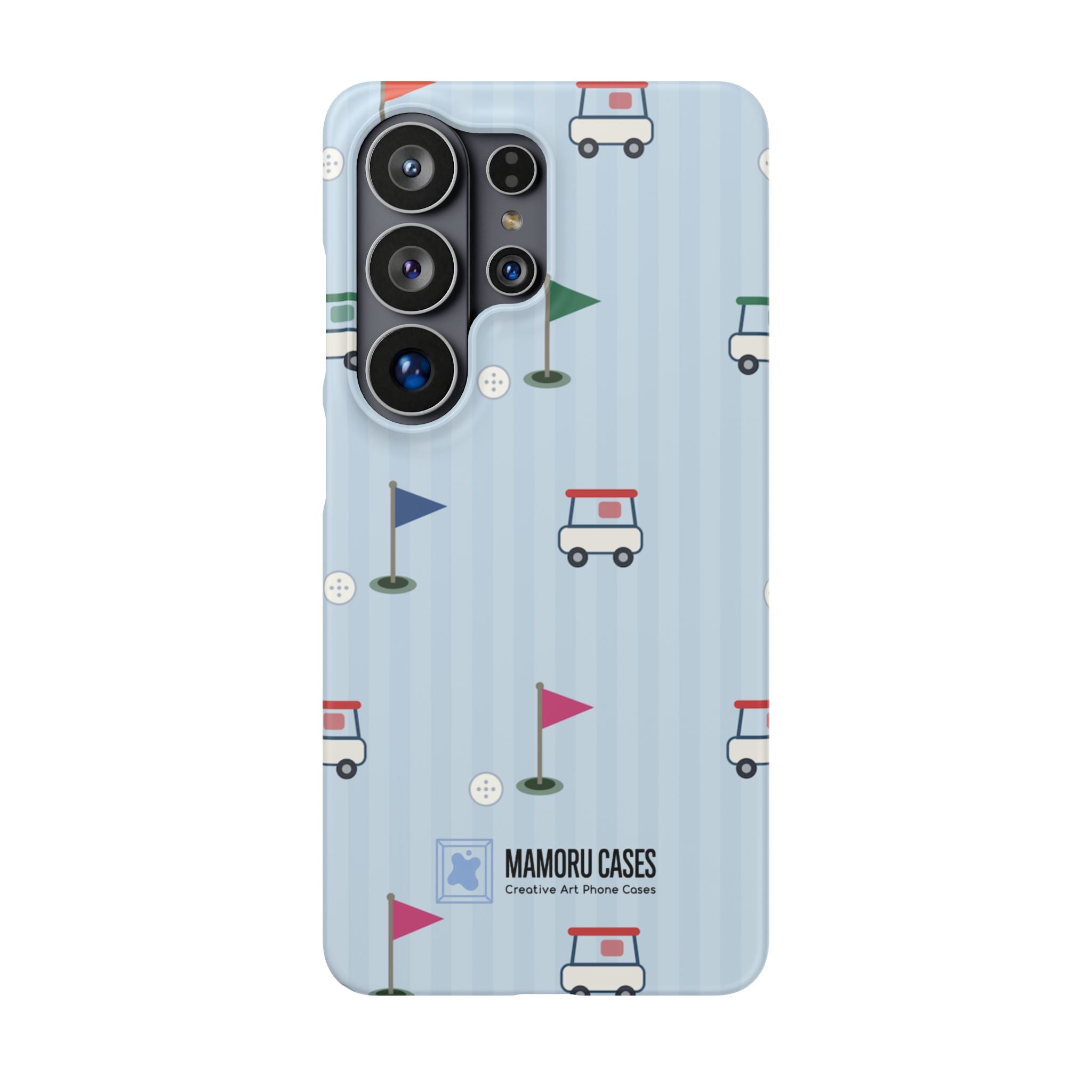 Golf Cart Pattern Phone Case – Cute Blue Golf Course Snap Case