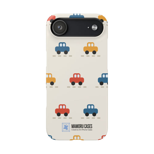 Cute Retro Toy Car Phone Case — Colorful Kids Pattern Snap Case