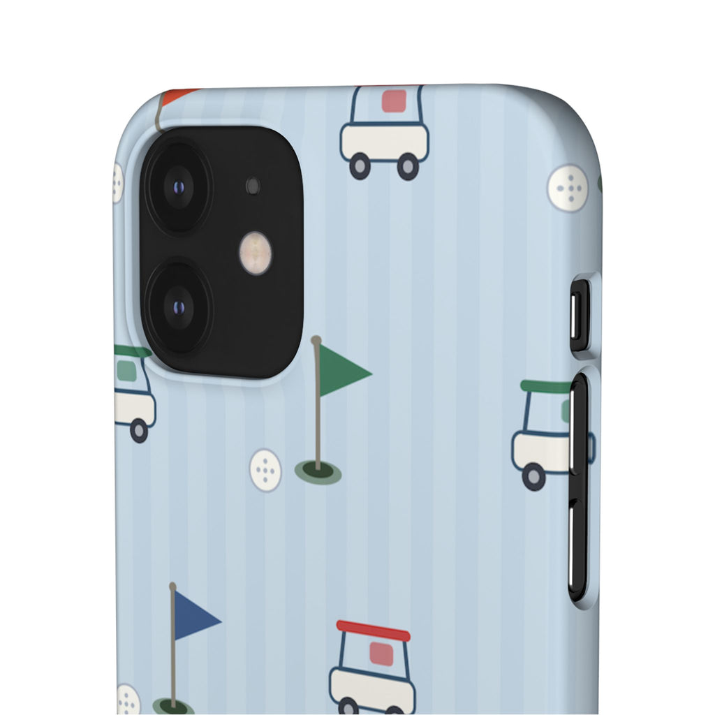 Golf Cart Pattern Phone Case – Cute Blue Golf Course Snap Case