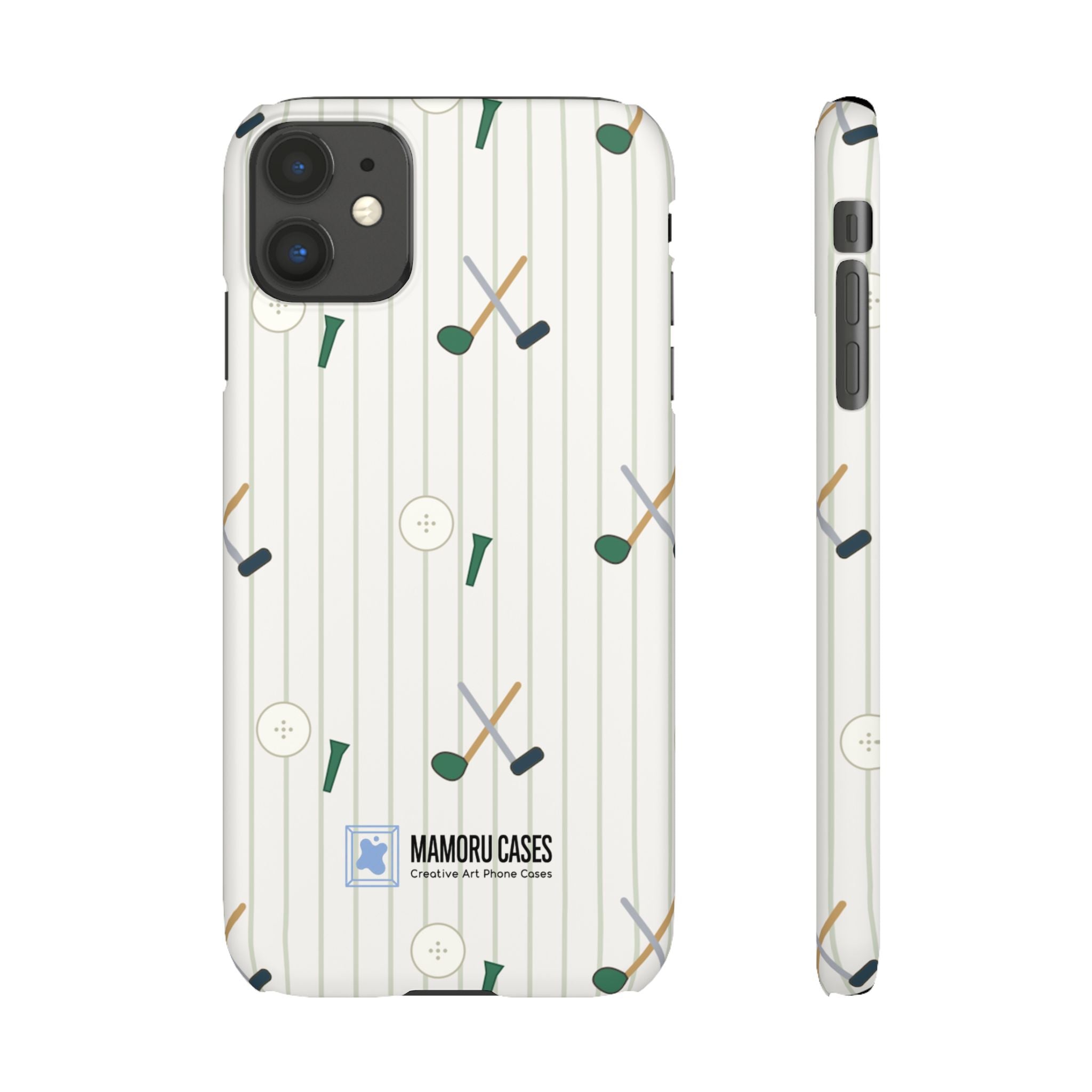 Mamoru Cases | Golf Pattern Snap Phone Case Tee & Mallet Design