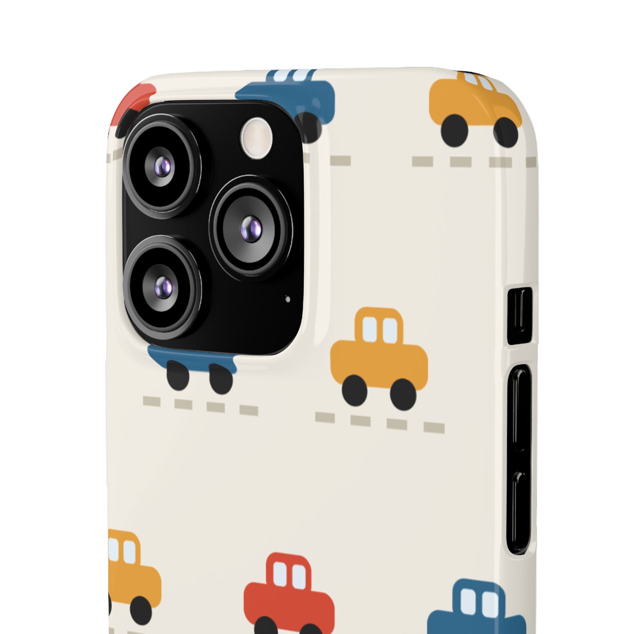 Cute Retro Toy Car Phone Case — Colorful Kids Pattern Snap Case