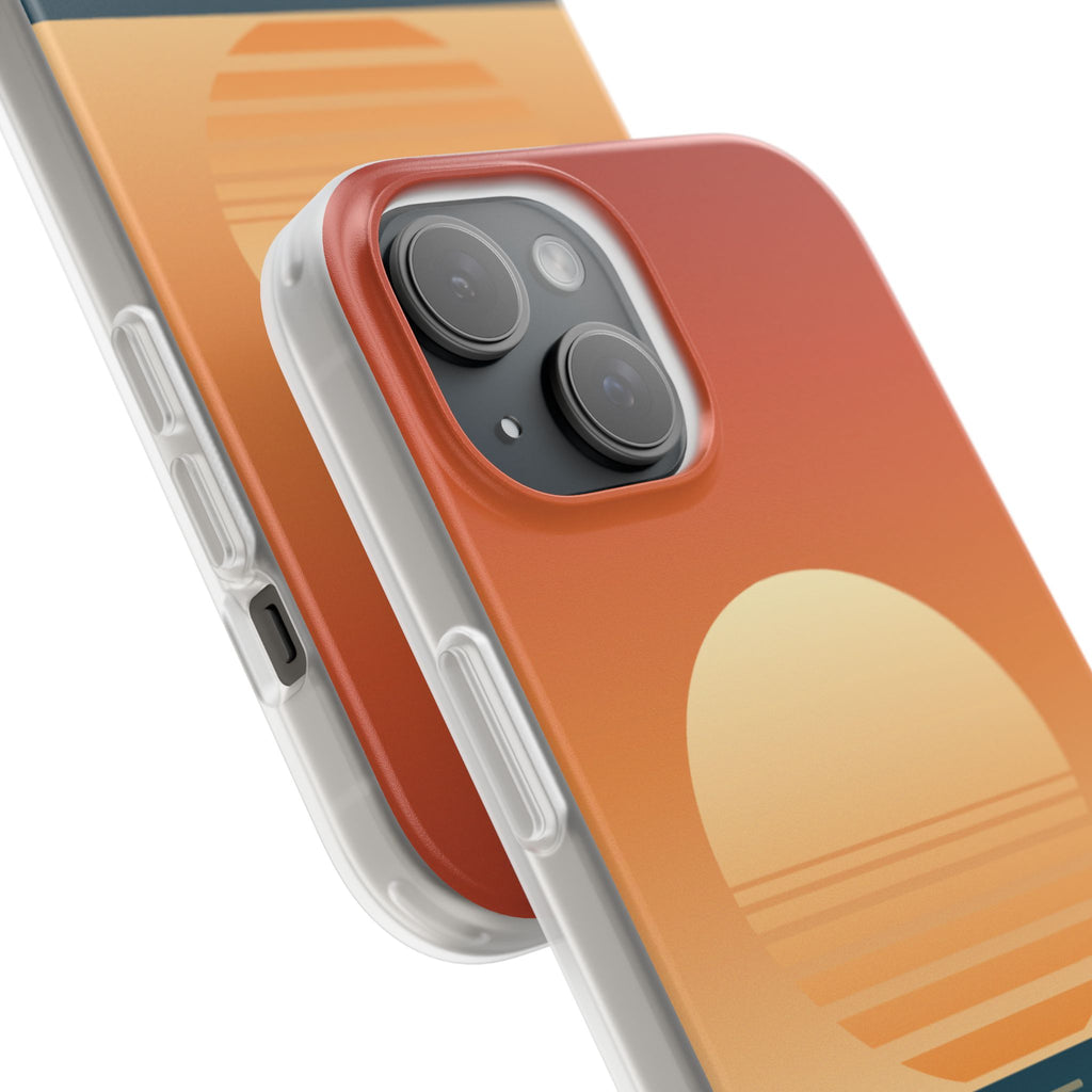 Sunset Horizon Phone Case — Minimal Beach Sunset Graphic for iPhone & Samsung
