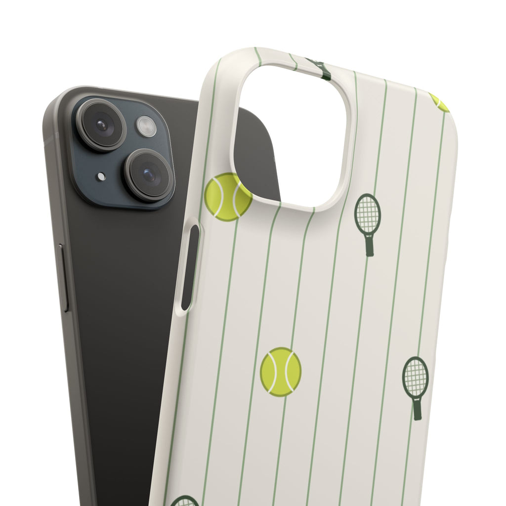 Tennis Pattern Phone Case — Rackets & Tennis Balls Protective Snap Case