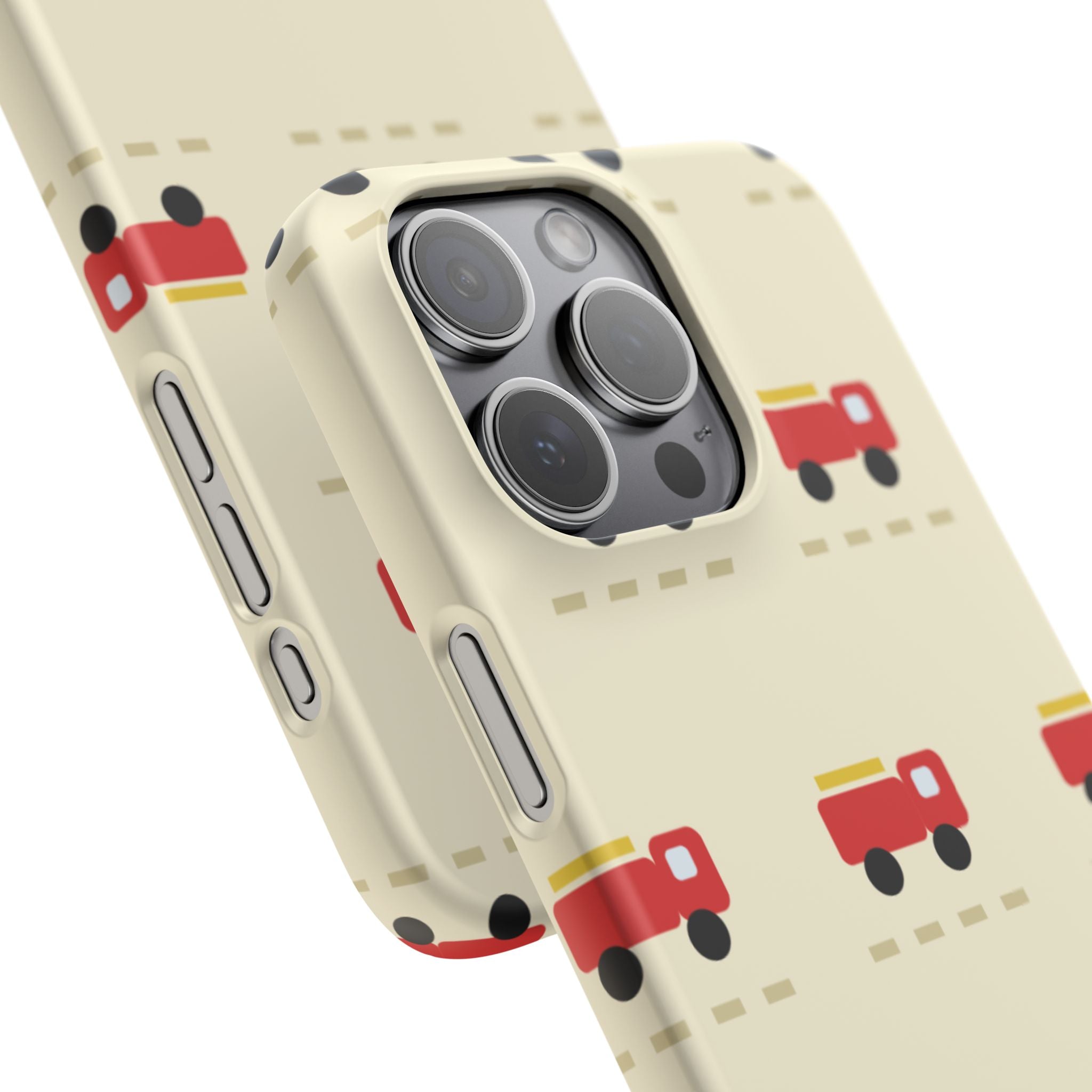 Fire Truck Pattern Phone Case — Cute Retro Kids iPhone Cover
