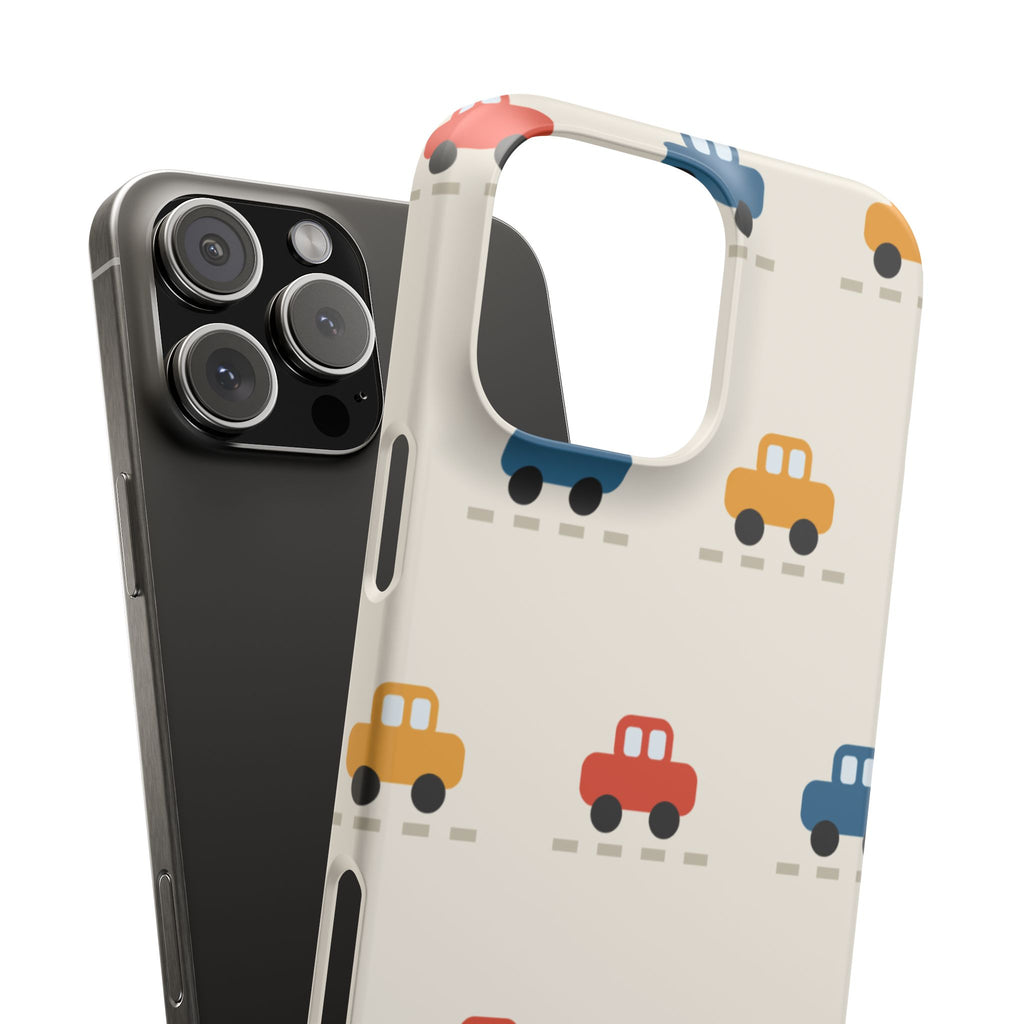 Cute Retro Toy Car Phone Case — Colorful Kids Pattern Snap Case