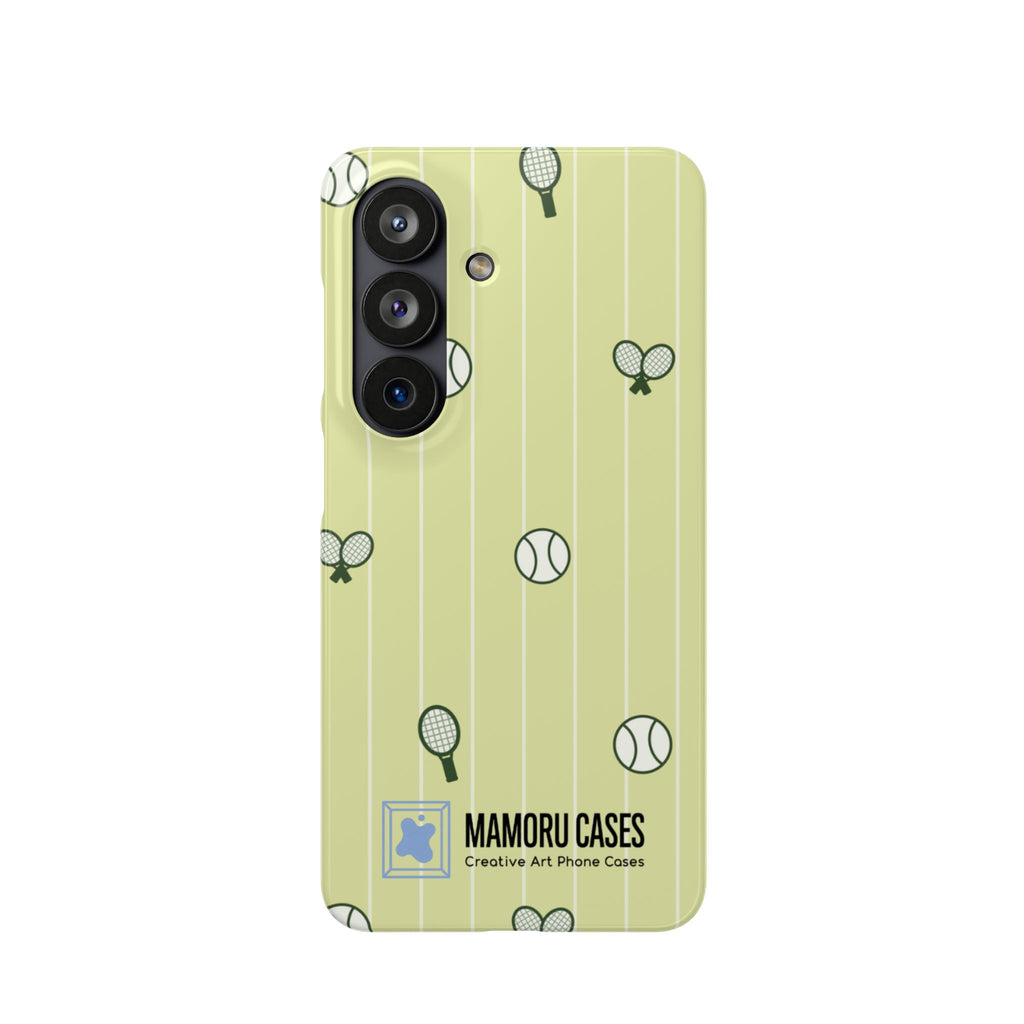 Tennis Pattern Phone Case — Yellow Racket & Ball Snap Case