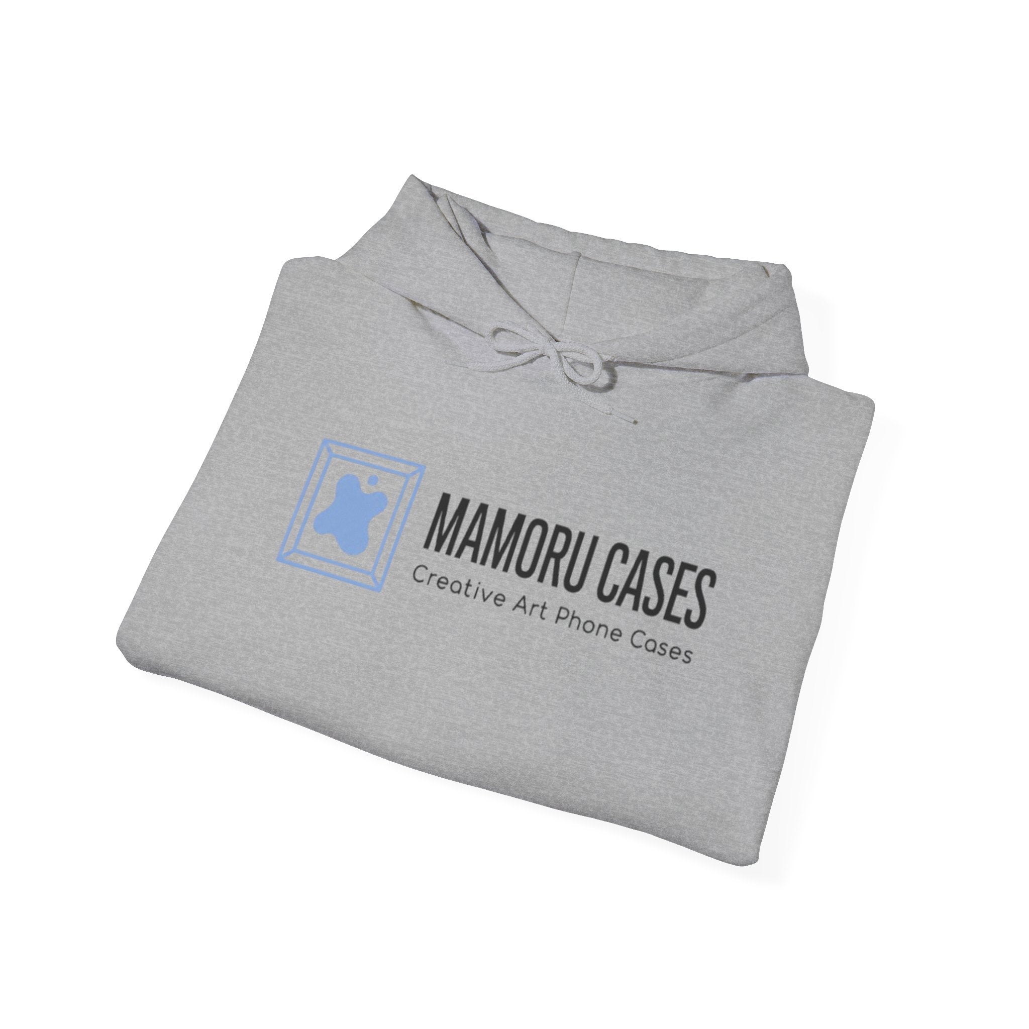 Mamoru Cases Logo Hoodie – Minimalist White Graphic Sweatshirt