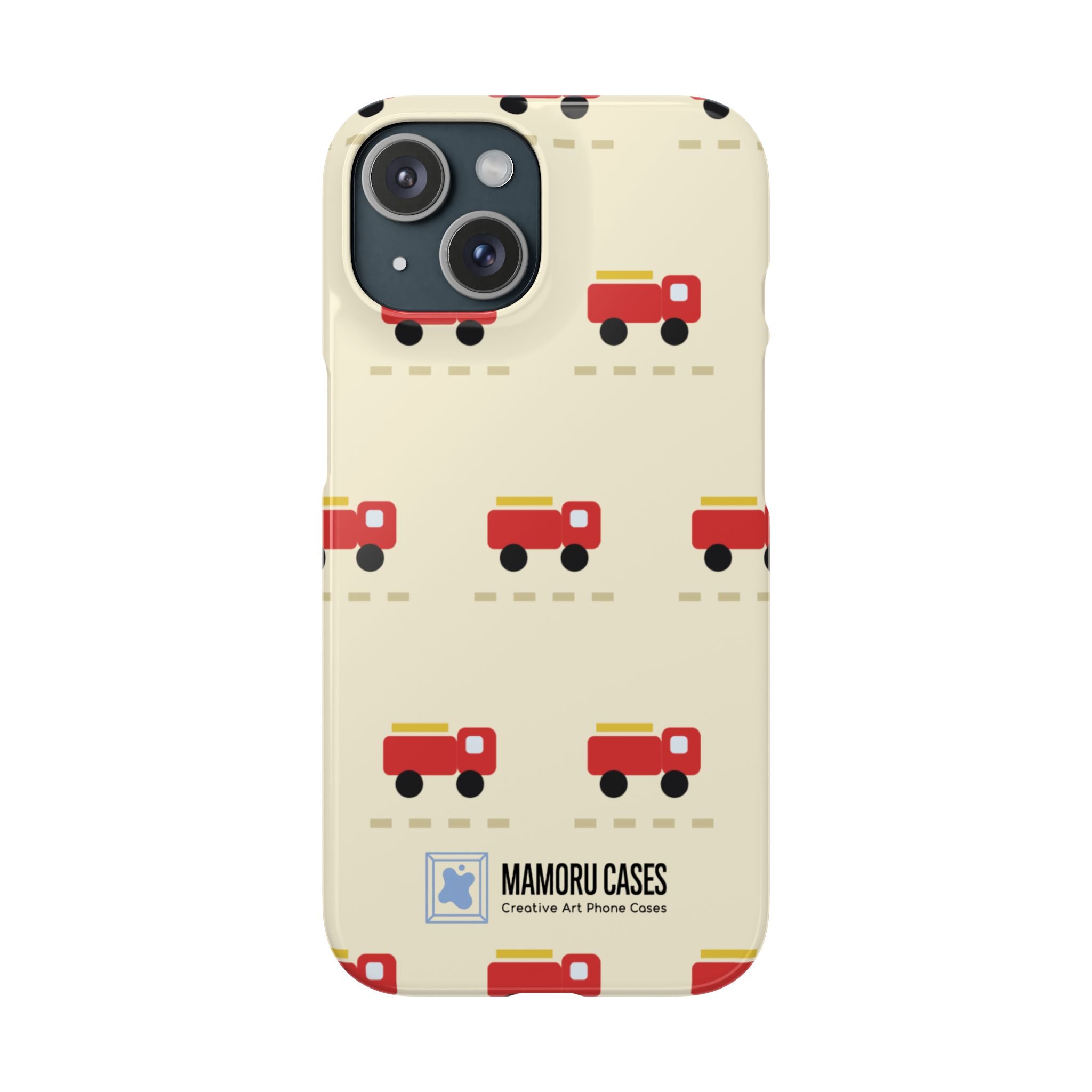 Fire Truck Pattern Phone Case — Cute Retro Kids iPhone Cover