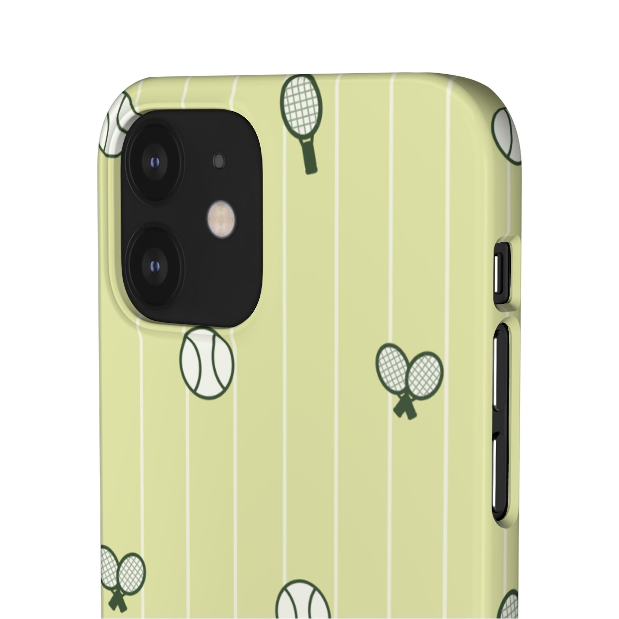 Tennis Pattern Phone Case — Yellow Racket & Ball Snap Case