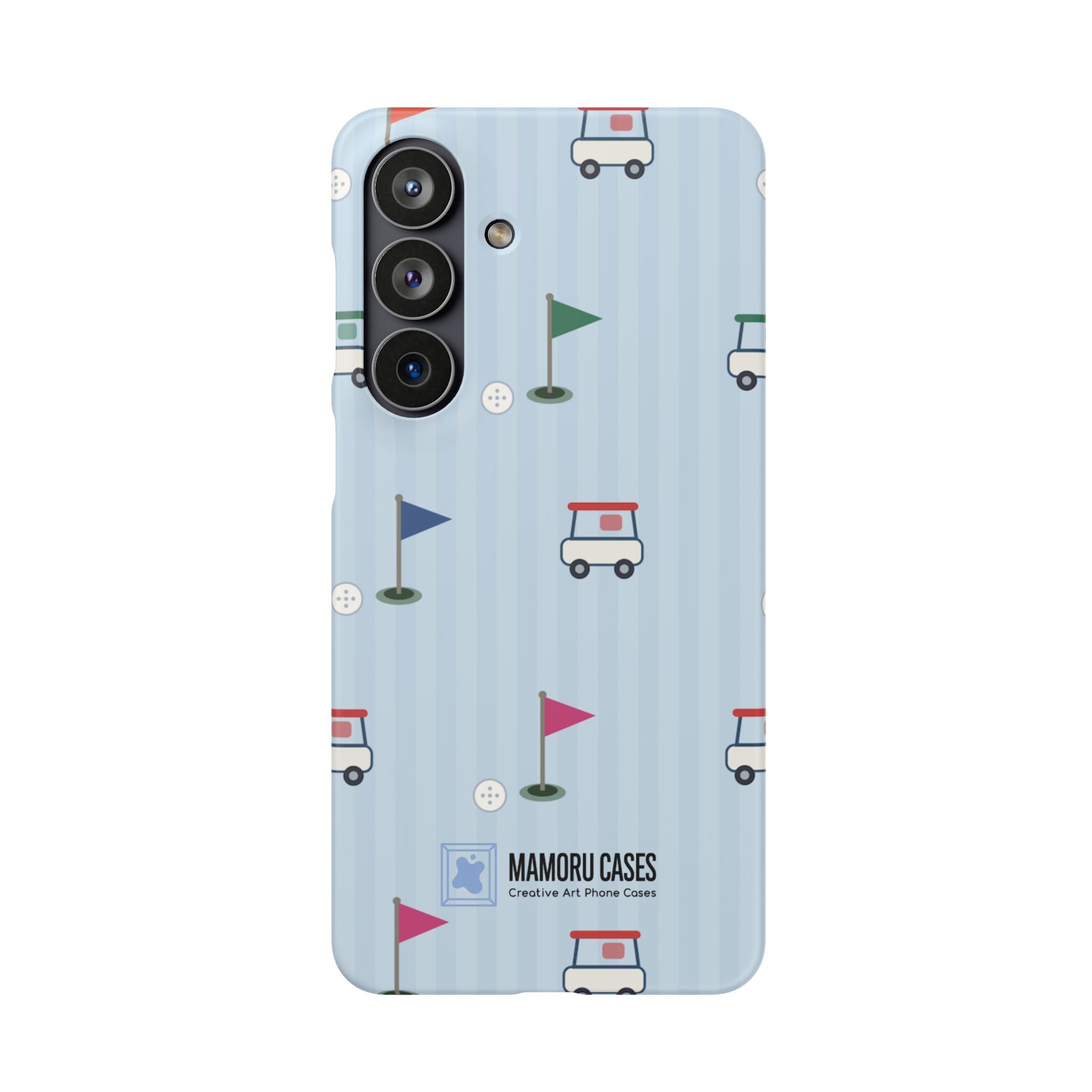 Golf Cart Pattern Phone Case – Cute Blue Golf Course Snap Case