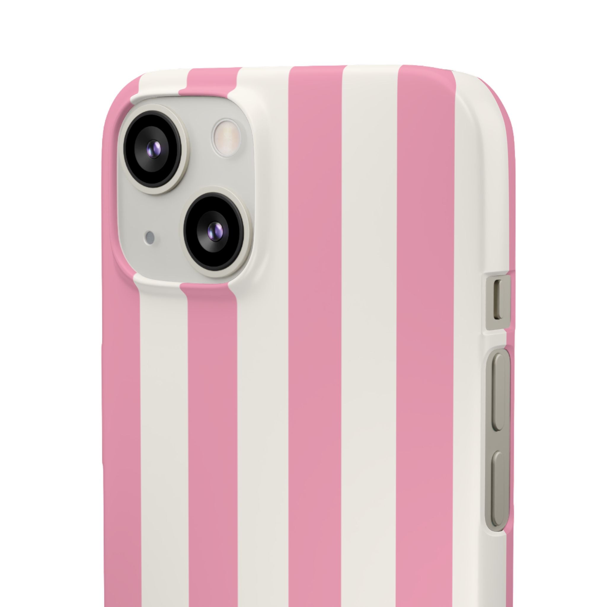 Pink & White Stripe Snap Phone Case — Cute Striped iPhone Cover
