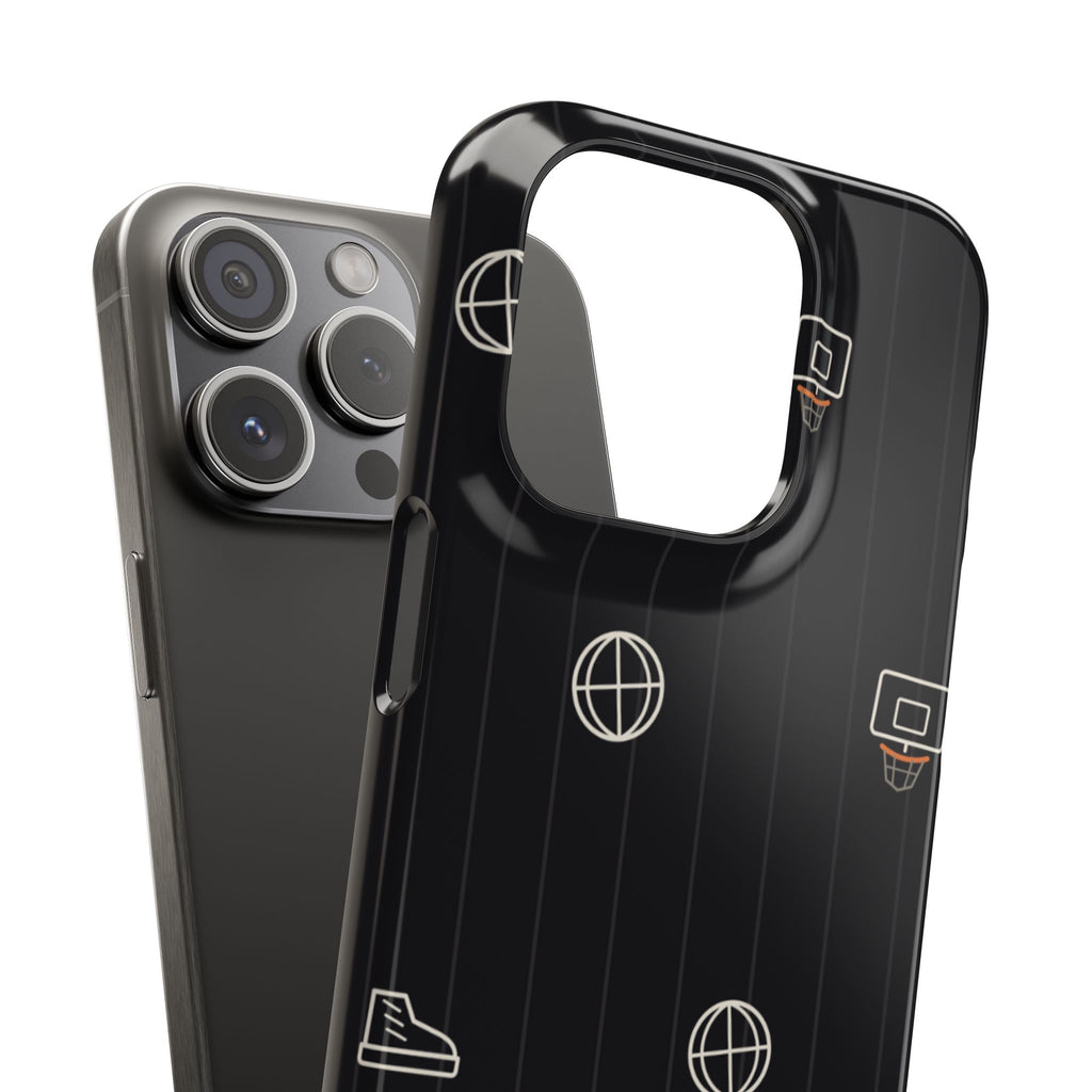Snap Case — Black Minimalist Basketball & Street Icons Phone Case
