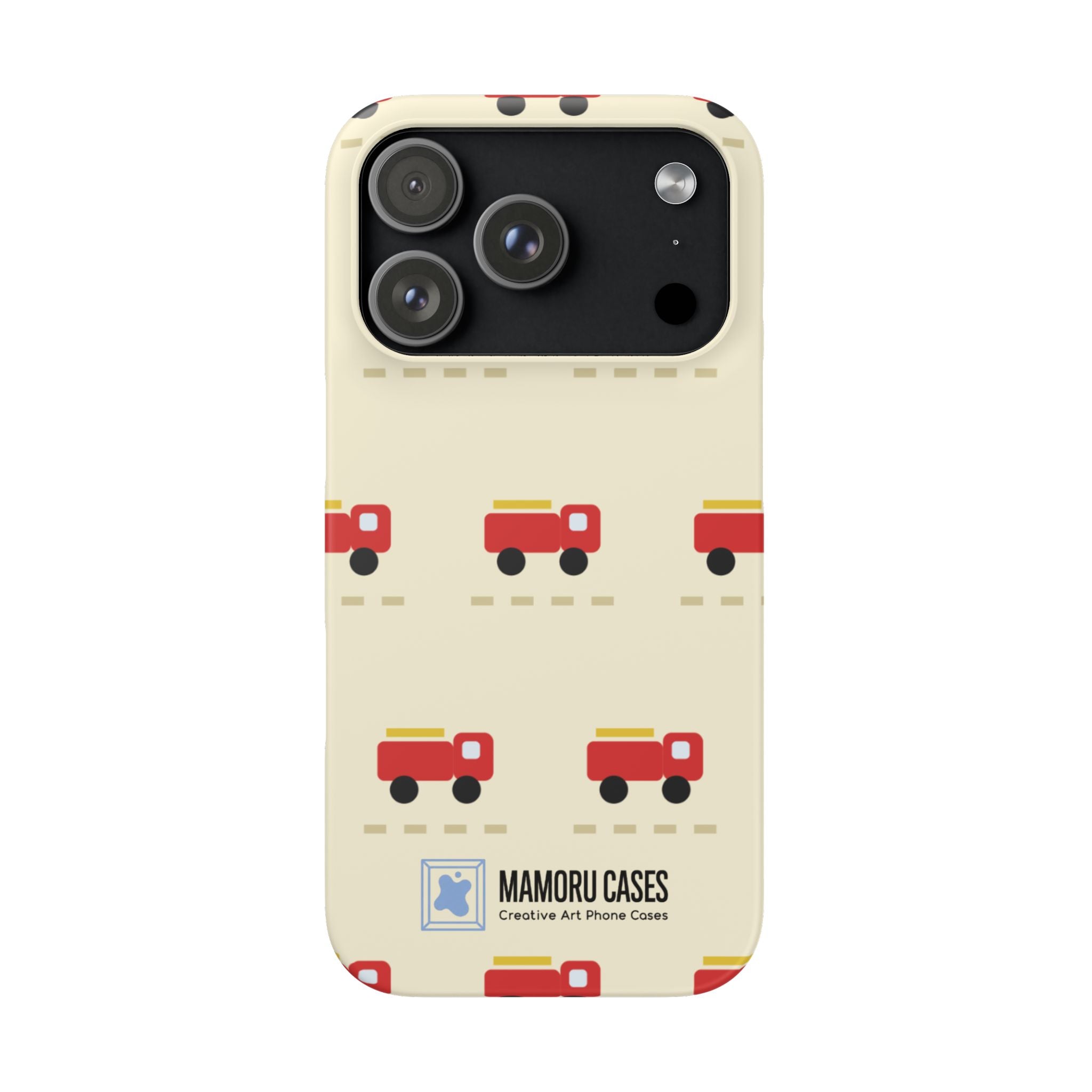 Fire Truck Pattern Phone Case — Cute Retro Kids iPhone Cover