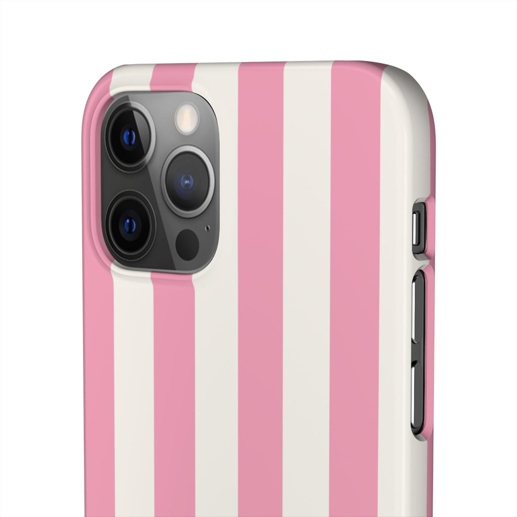 Pink & White Stripe Snap Phone Case — Cute Striped iPhone Cover