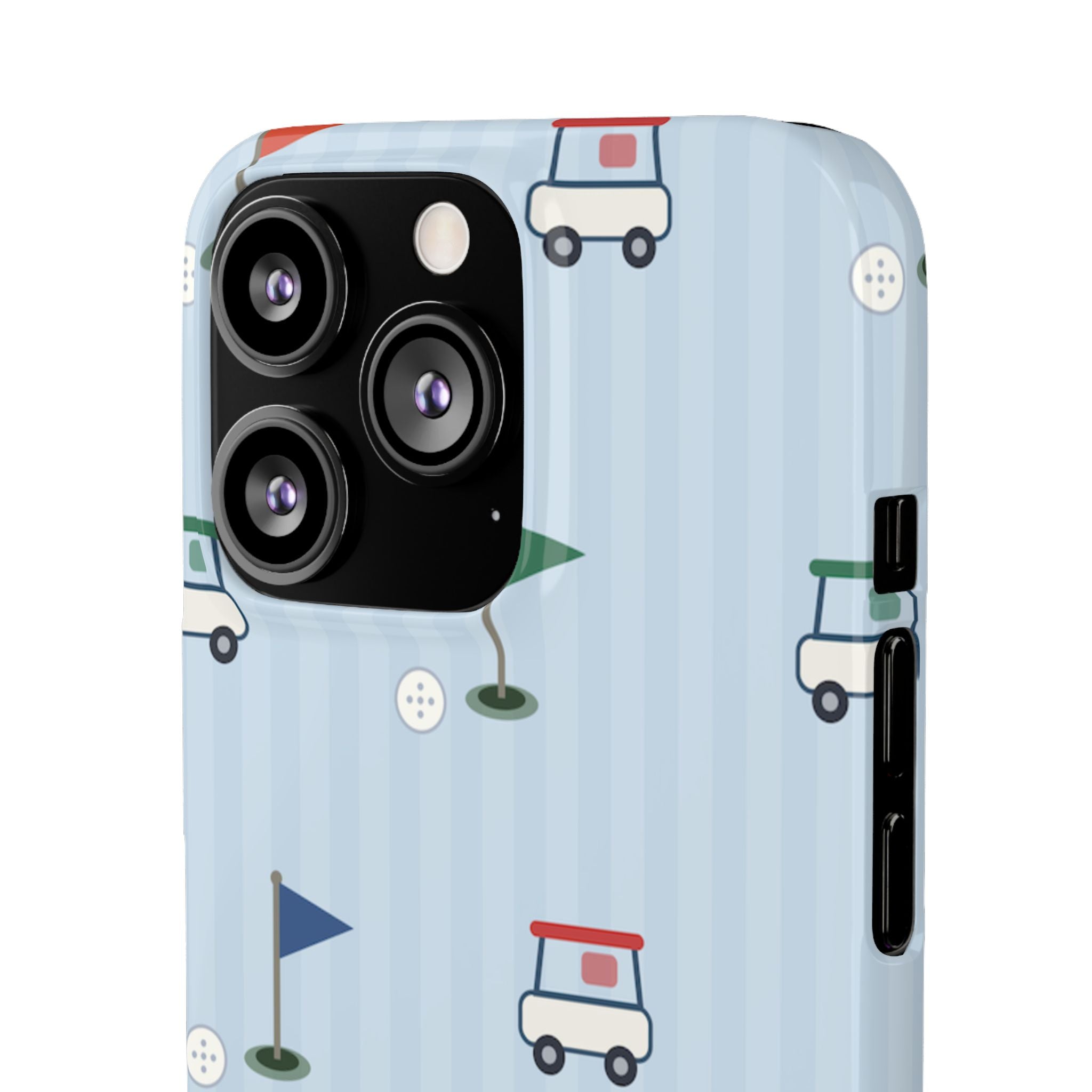 Golf Cart Pattern Phone Case – Cute Blue Golf Course Snap Case