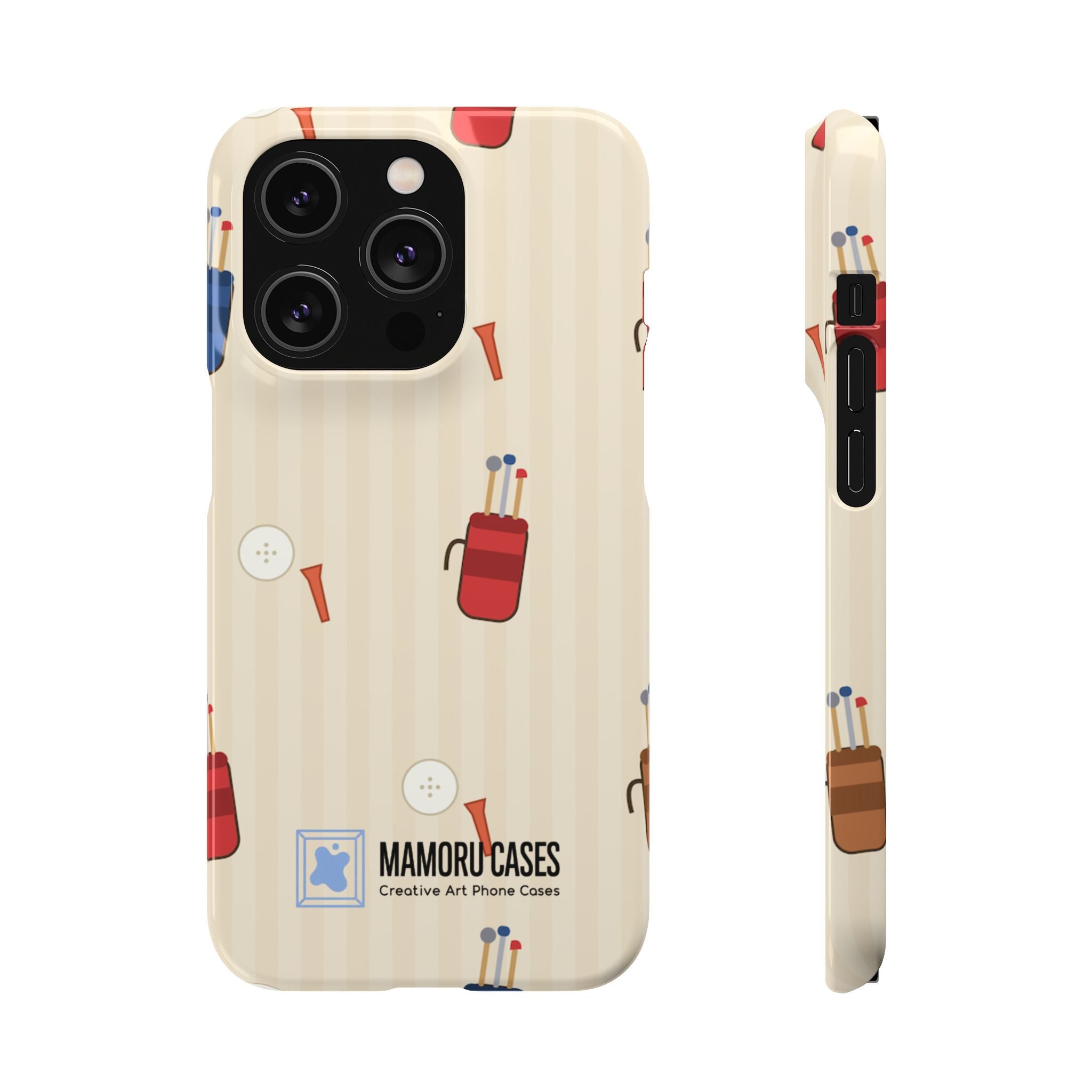 Golf Pattern Phone Case — Retro Golf Bag & Tee iPhone Case