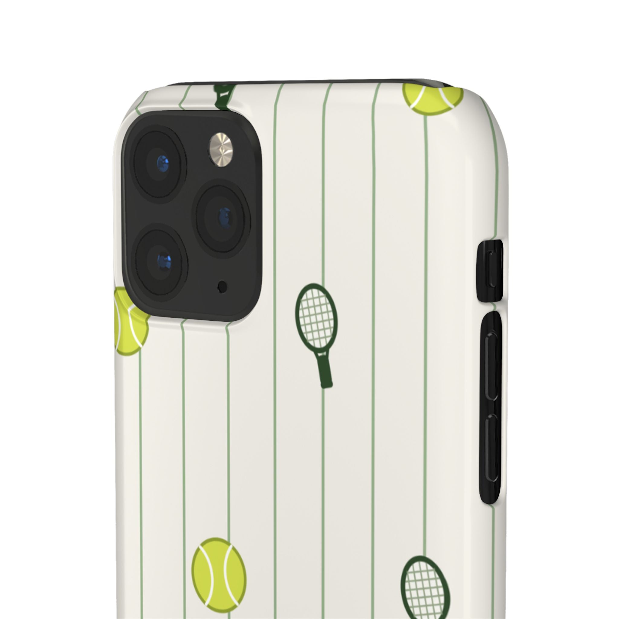 Tennis Pattern Phone Case — Rackets & Tennis Balls Protective Snap Case