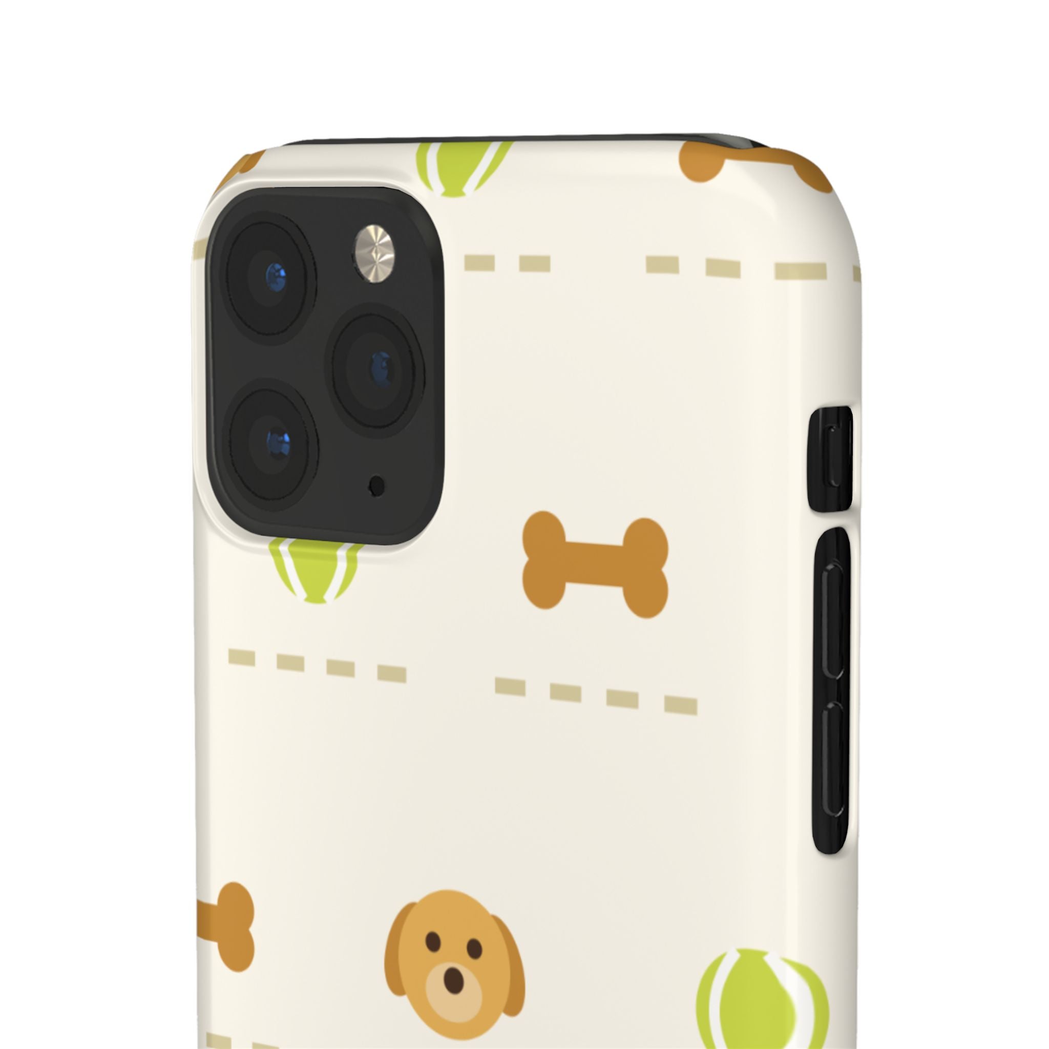 Cute Puppy Pattern Phone Case — Dog, Bone & Tennis Ball Snap Case