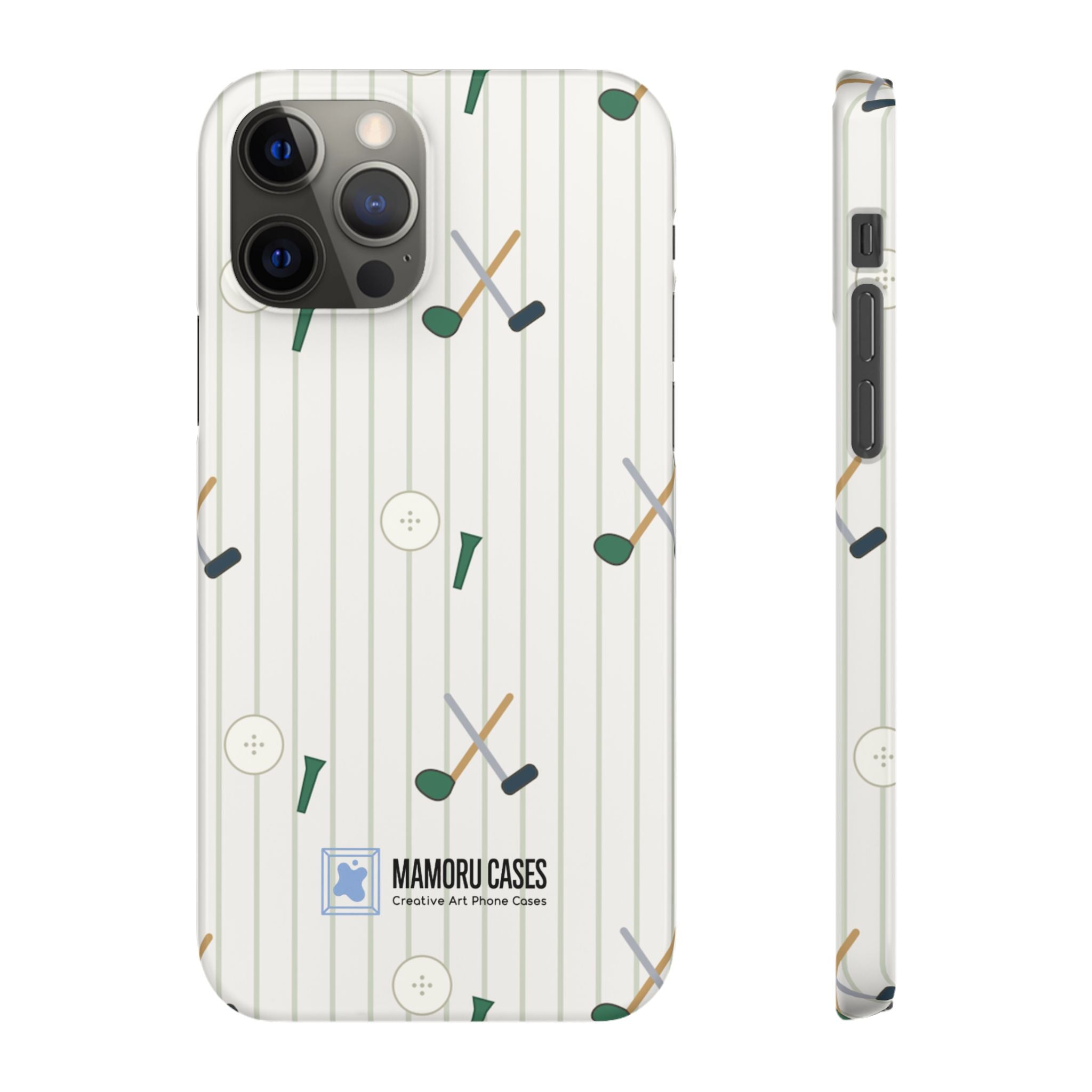 Mamoru Cases | Golf Pattern Snap Phone Case Tee & Mallet Design