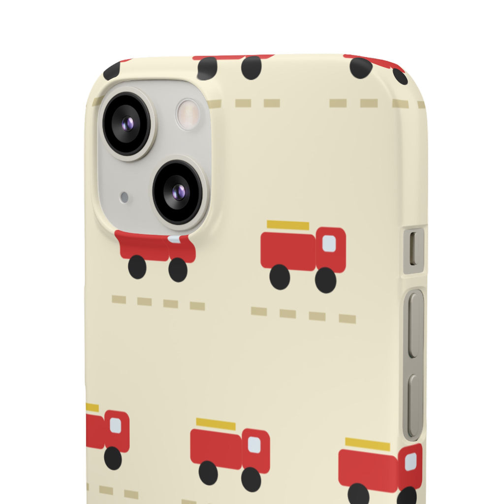 Fire Truck Pattern Phone Case — Cute Retro Kids iPhone Cover