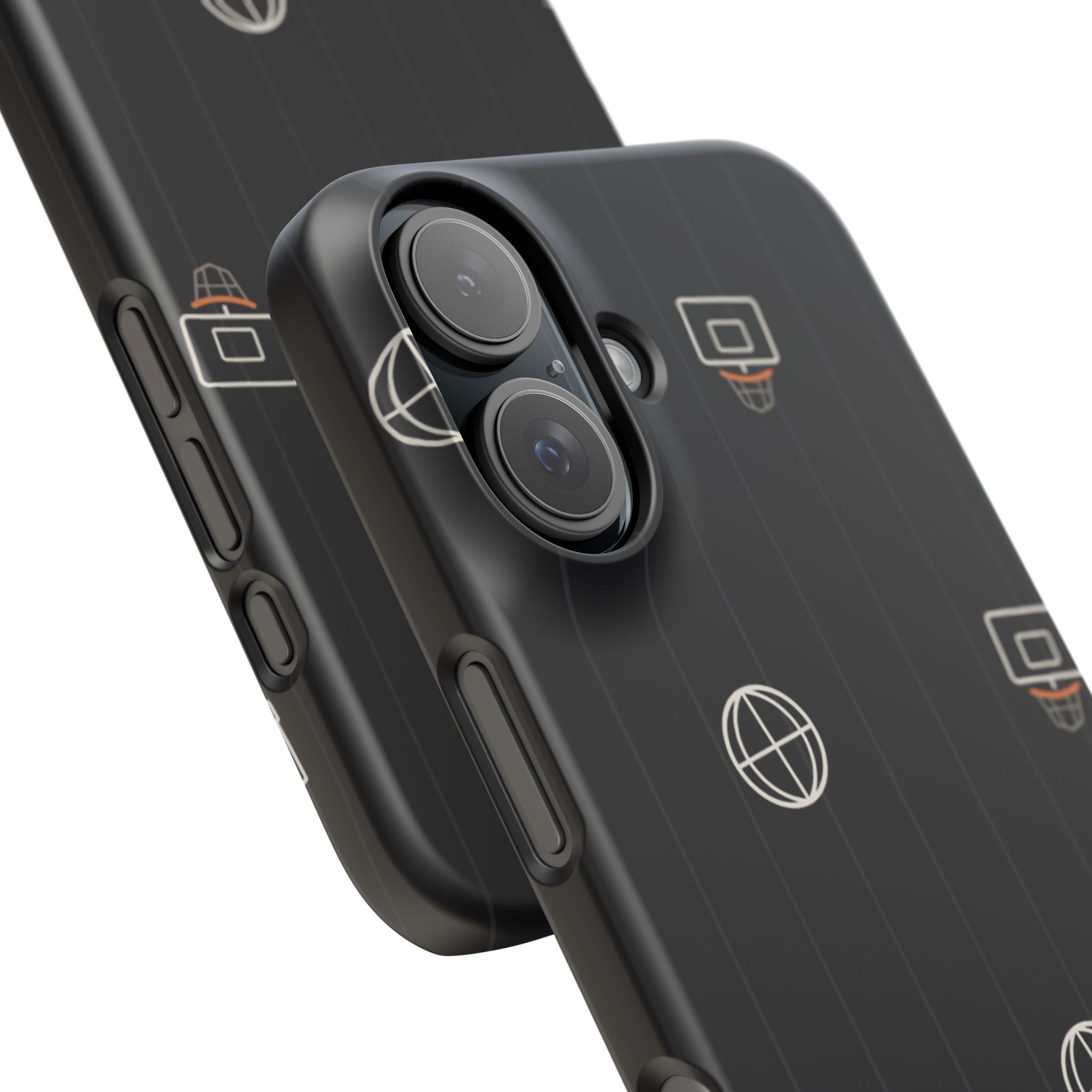 Snap Case — Black Minimalist Basketball & Street Icons Phone Case