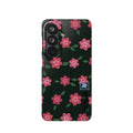 Floral Snap Phone Case — Pink Camellia Pattern on Dark Background