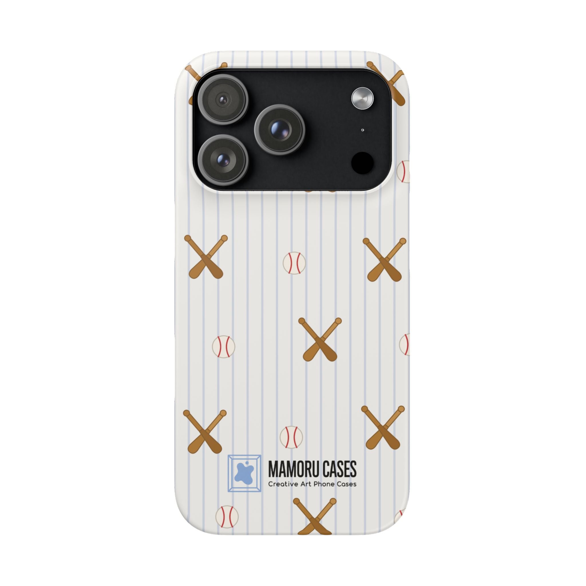 Baseball Pattern Phone Case — Bat & Ball Snap Case