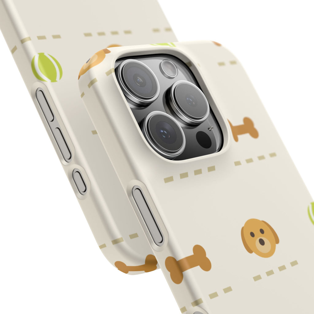 Cute Puppy Pattern Phone Case — Dog, Bone & Tennis Ball Snap Case