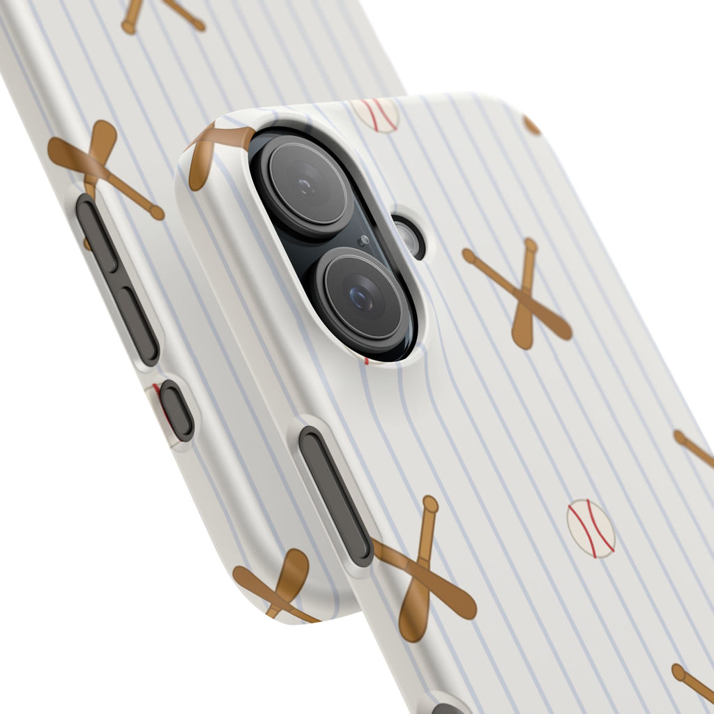 Baseball Pattern Phone Case — Bat & Ball Snap Case