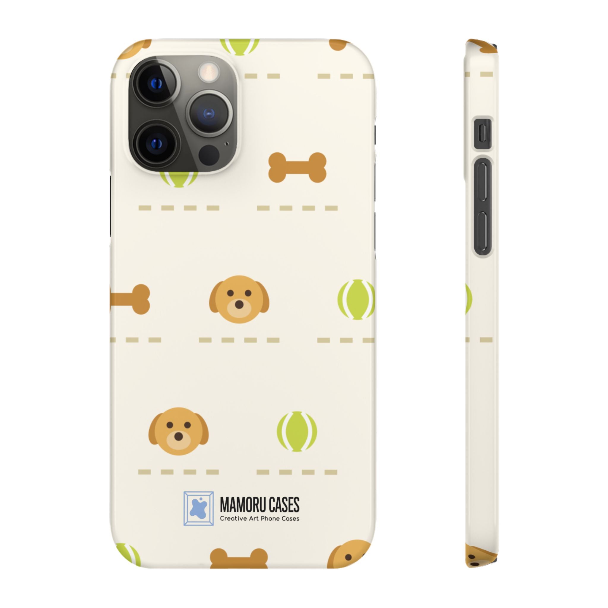 Cute Puppy Pattern Phone Case — Dog, Bone & Tennis Ball Snap Case
