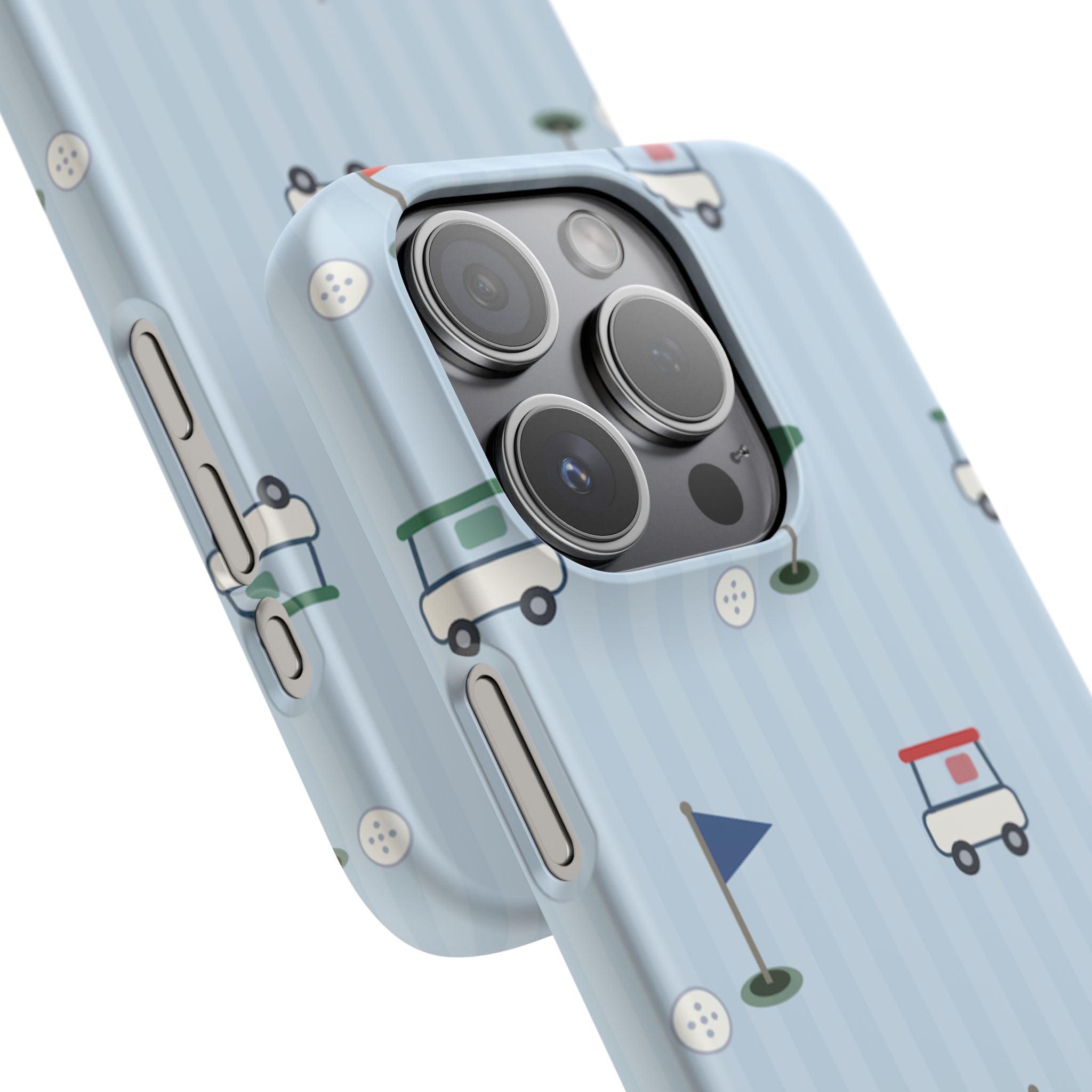 Golf Cart Pattern Phone Case – Cute Blue Golf Course Snap Case