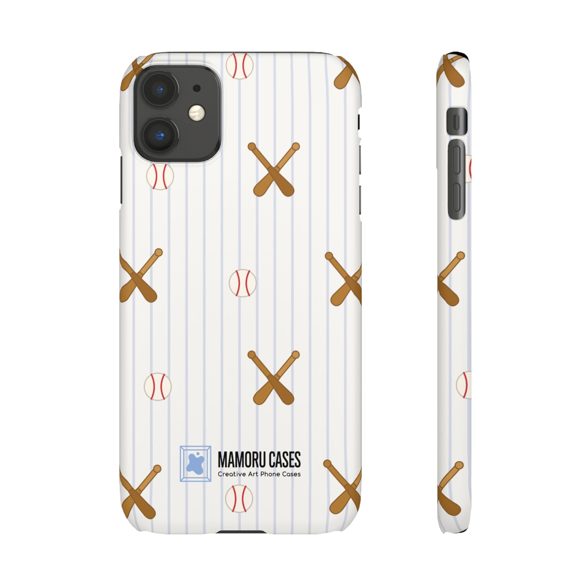Baseball Pattern Phone Case — Bat & Ball Snap Case