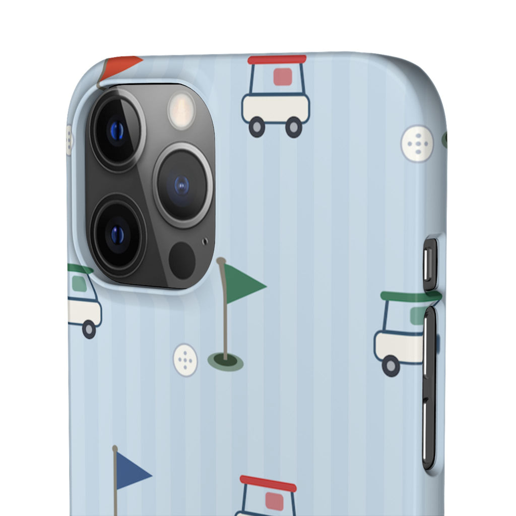 Golf Cart Pattern Phone Case – Cute Blue Golf Course Snap Case