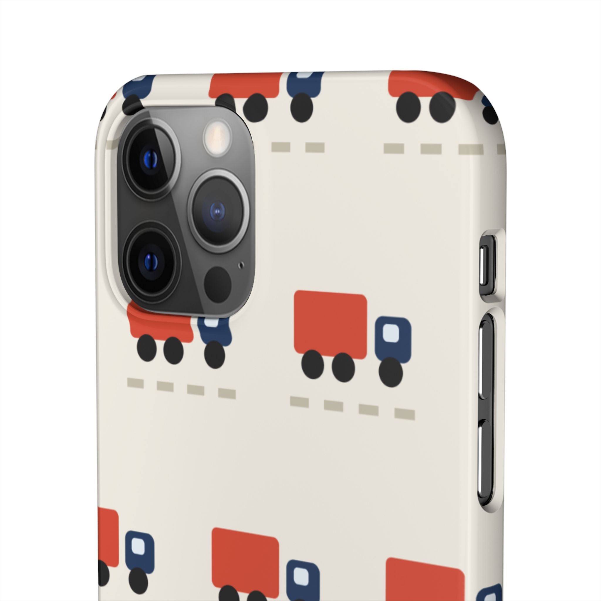 Truck Pattern Phone Case — Cute Red & Blue Delivery Truck iPhone Cover