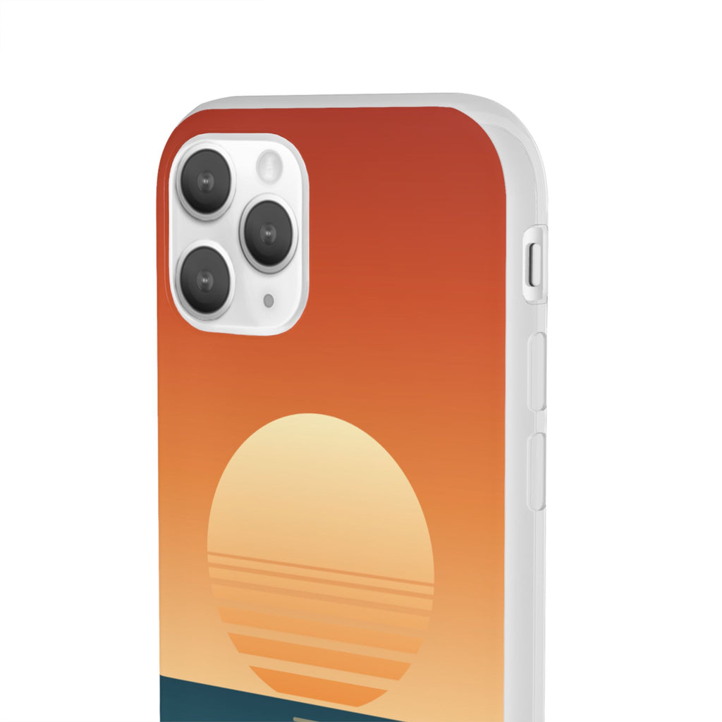 Sunset Horizon Phone Case — Minimal Beach Sunset Graphic for iPhone & Samsung