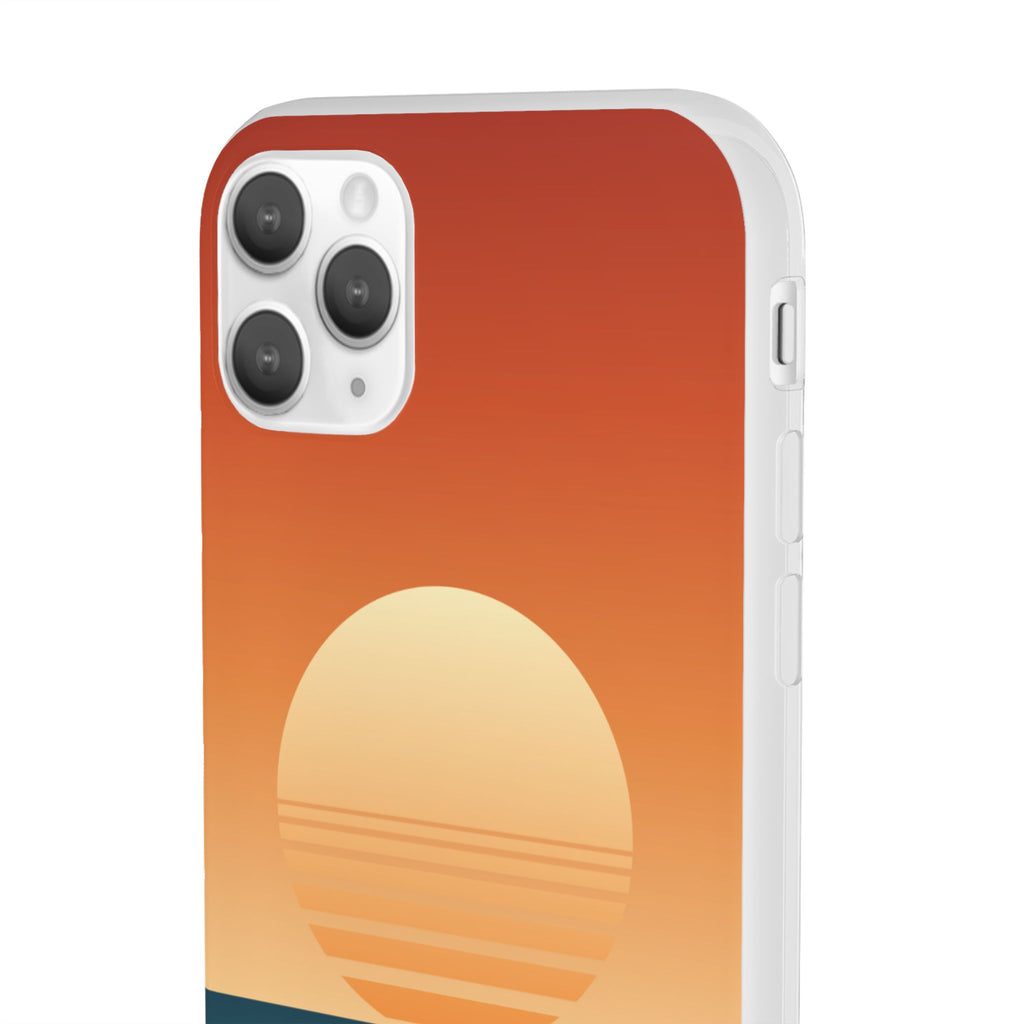 Sunset Horizon Phone Case — Minimal Beach Sunset Graphic for iPhone & Samsung