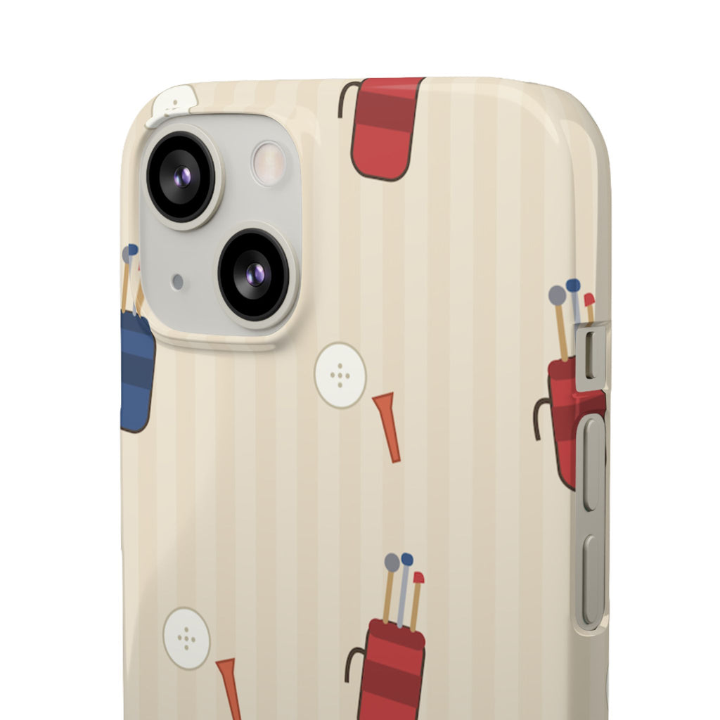 Golf Pattern Phone Case — Retro Golf Bag & Tee iPhone Case