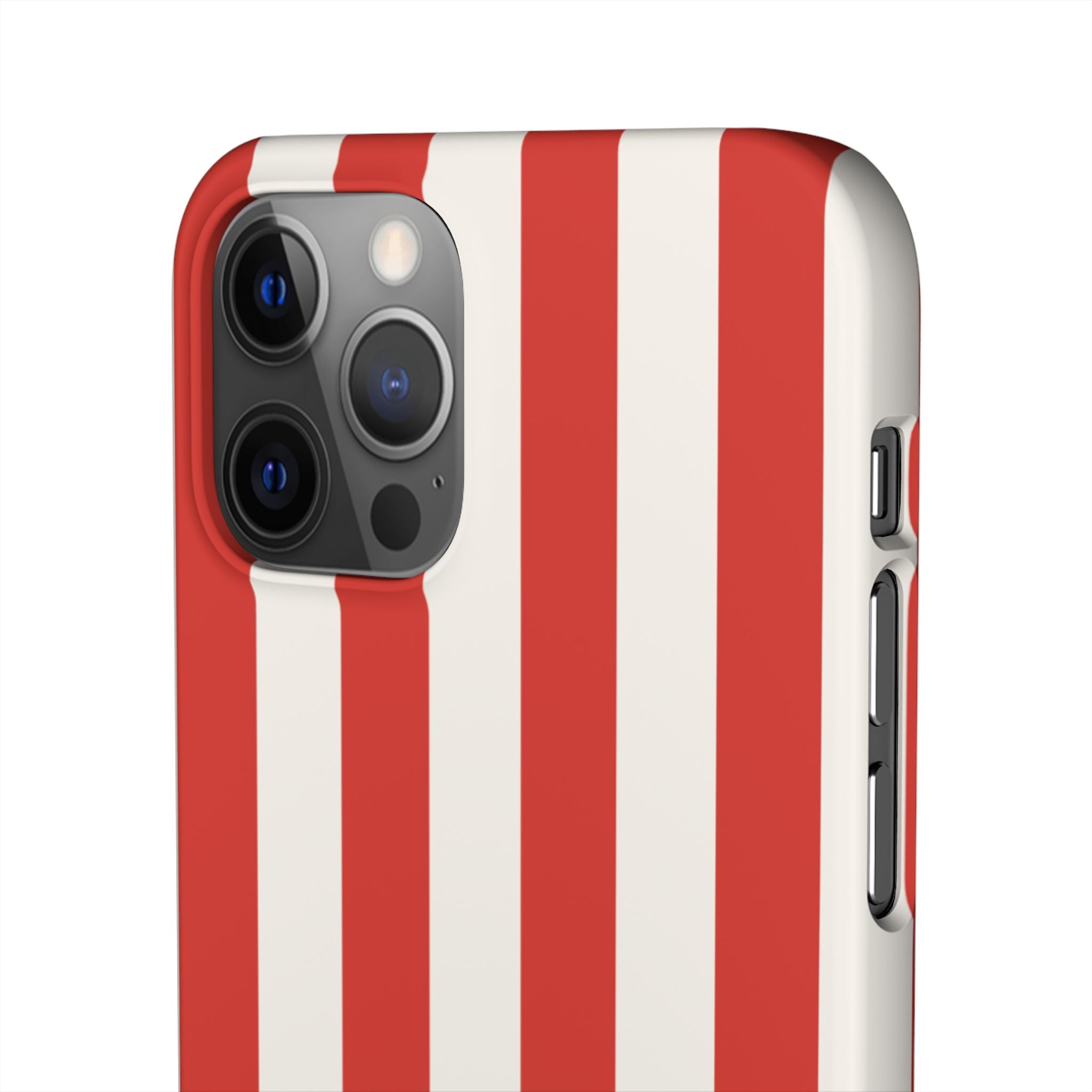 Red & White Striped Phone Case — Bold Nautical-Inspired Snap Cover