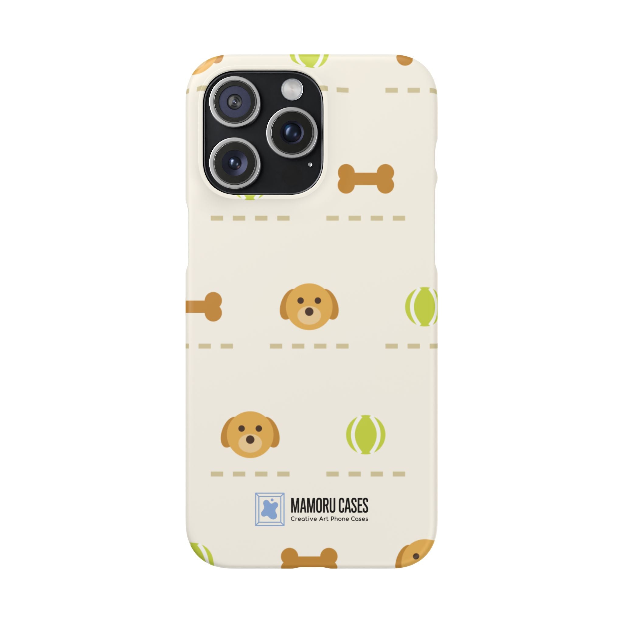 Cute Puppy Pattern Phone Case — Dog, Bone & Tennis Ball Snap Case