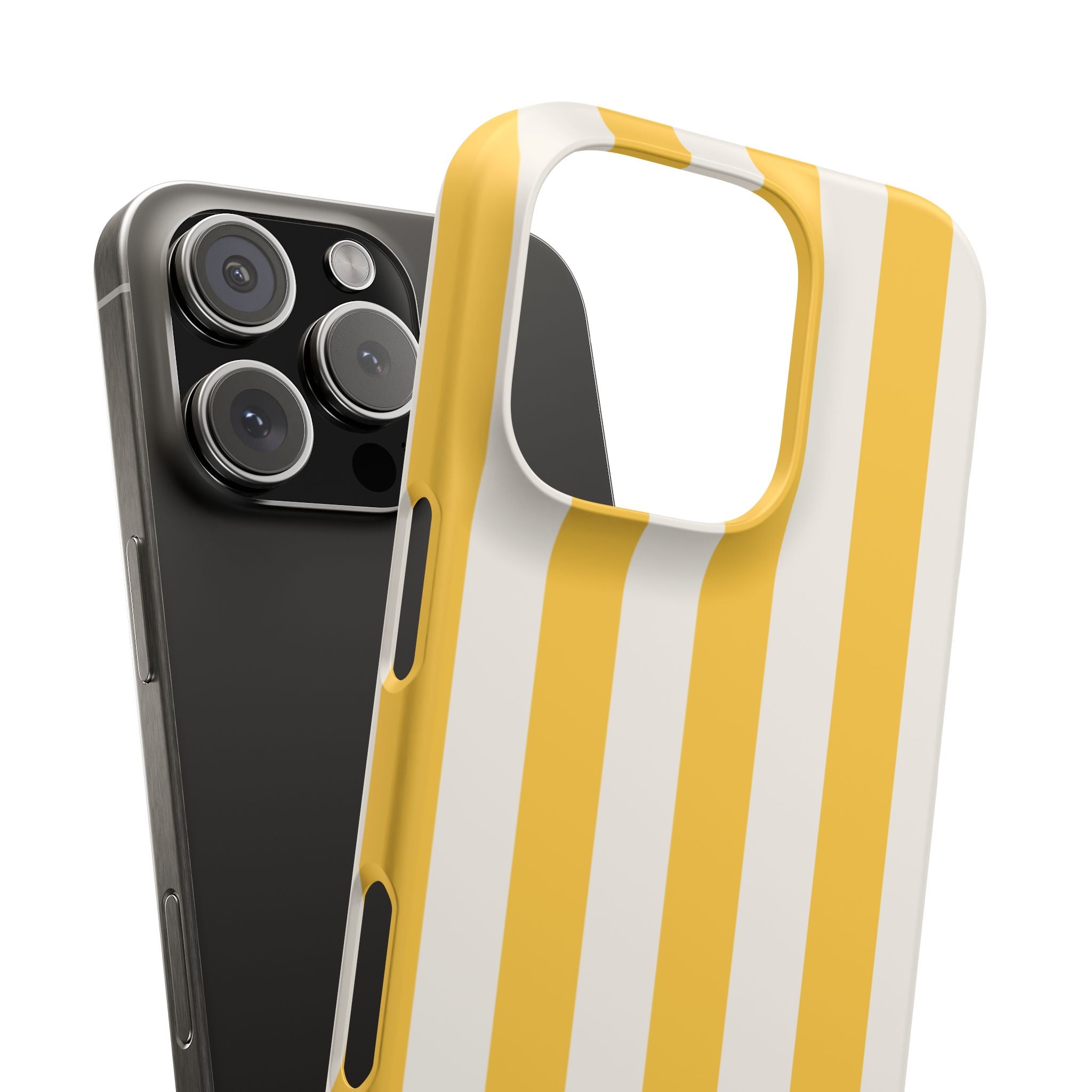 Yellow Stripe Phone Case — Bright Vertical Striped Snap Case