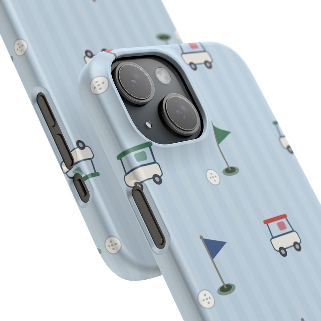 Golf Cart Pattern Phone Case – Cute Blue Golf Course Snap Case